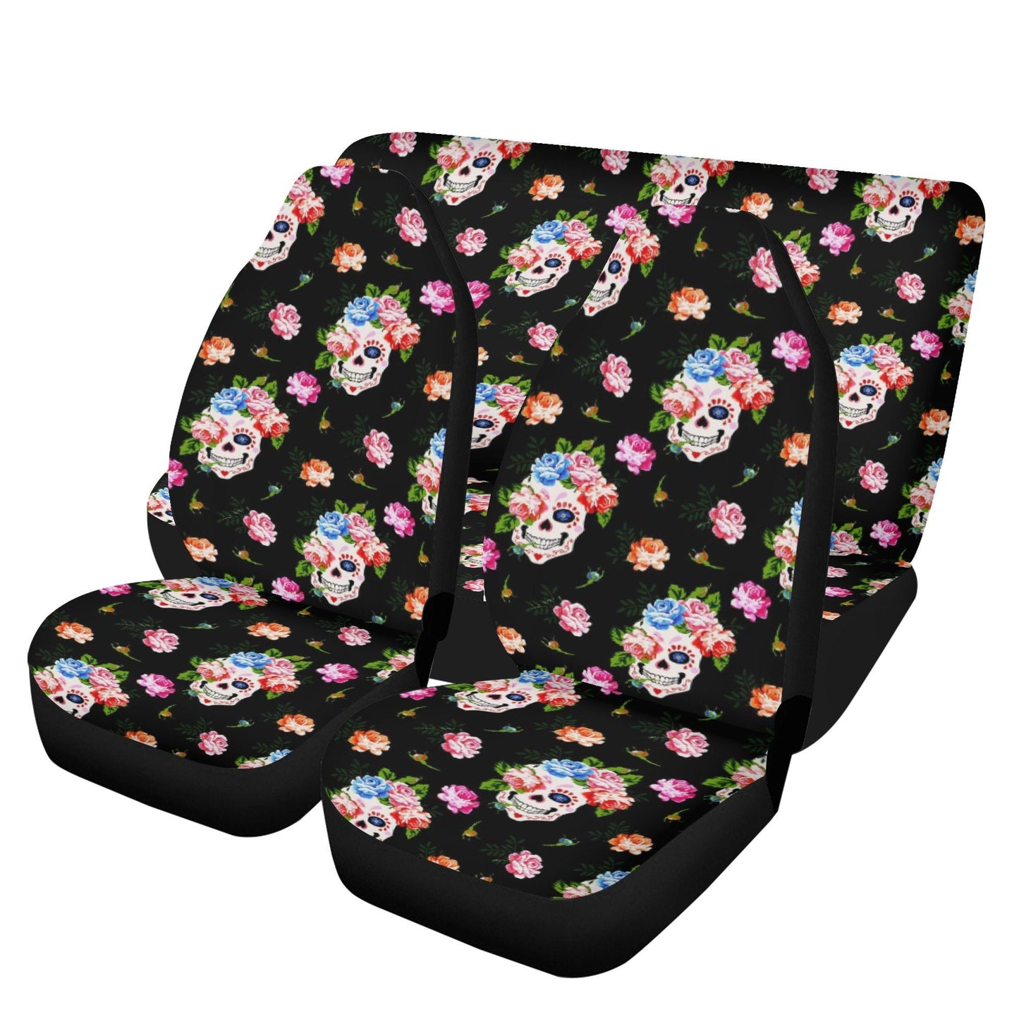 Christmas skull seat cover protector, gothic skull car seat cushion cover rose skull car seat tool biker skull car accessories car floor mat