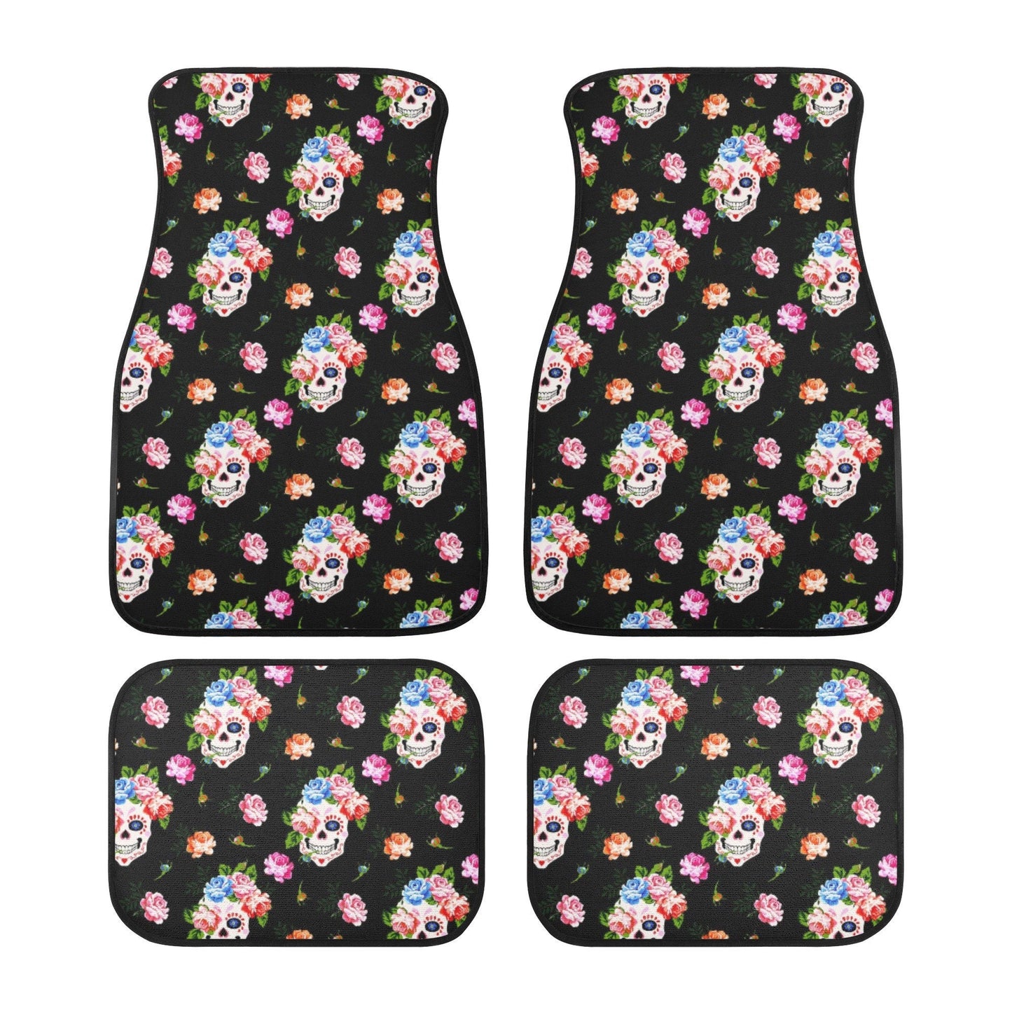 Christmas skull seat cover protector, gothic skull car seat cushion cover rose skull car seat tool biker skull car accessories car floor mat