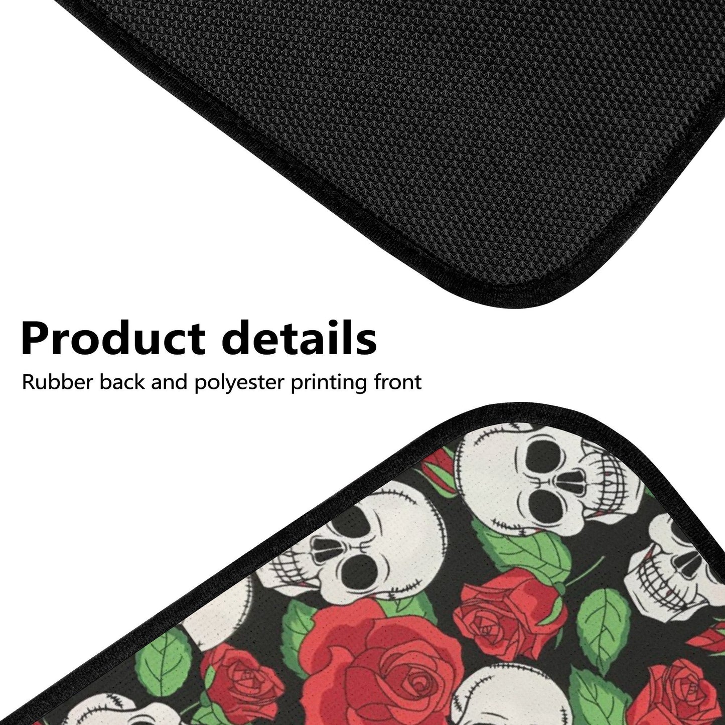 Flower skull seat cover for truck, flame skull seat cover protector, punisher skull car accessories, skeleton car accessories floor mats set