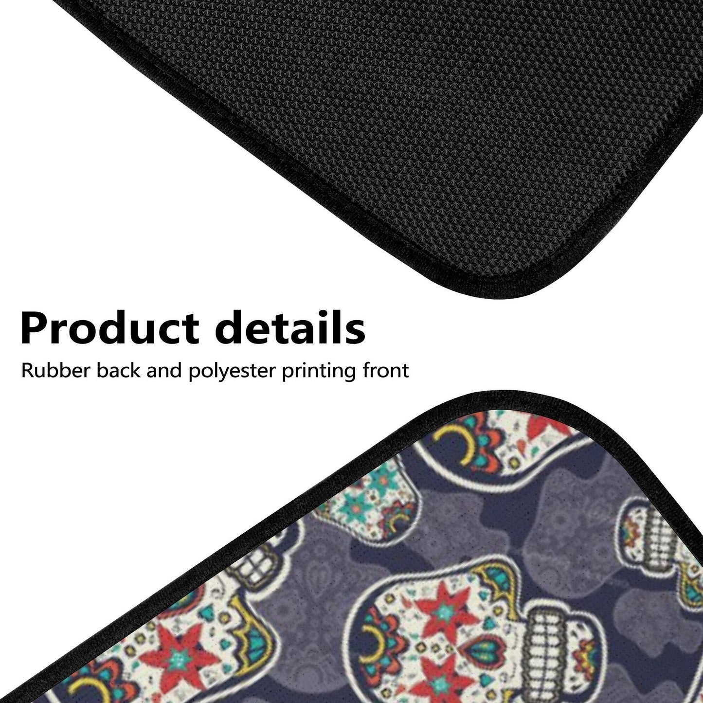 Floral sugar skull car seat protector cover cinco de mayo skull seat cover for car mexican skull car protector, sugar skull girl rug for car