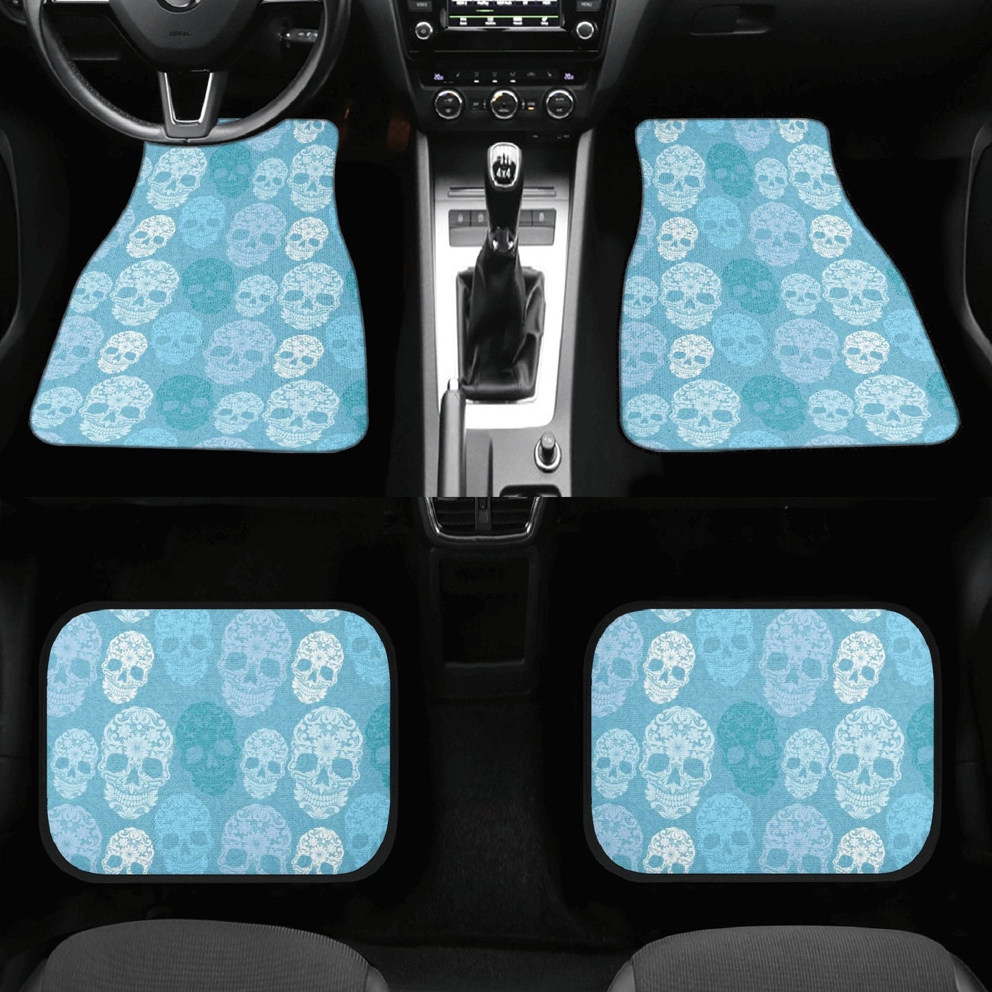 Sugar skull car accessories, mexican skull car protector, dia de los muertos skull car mat, sugar skull girl car seat cover car truck mats