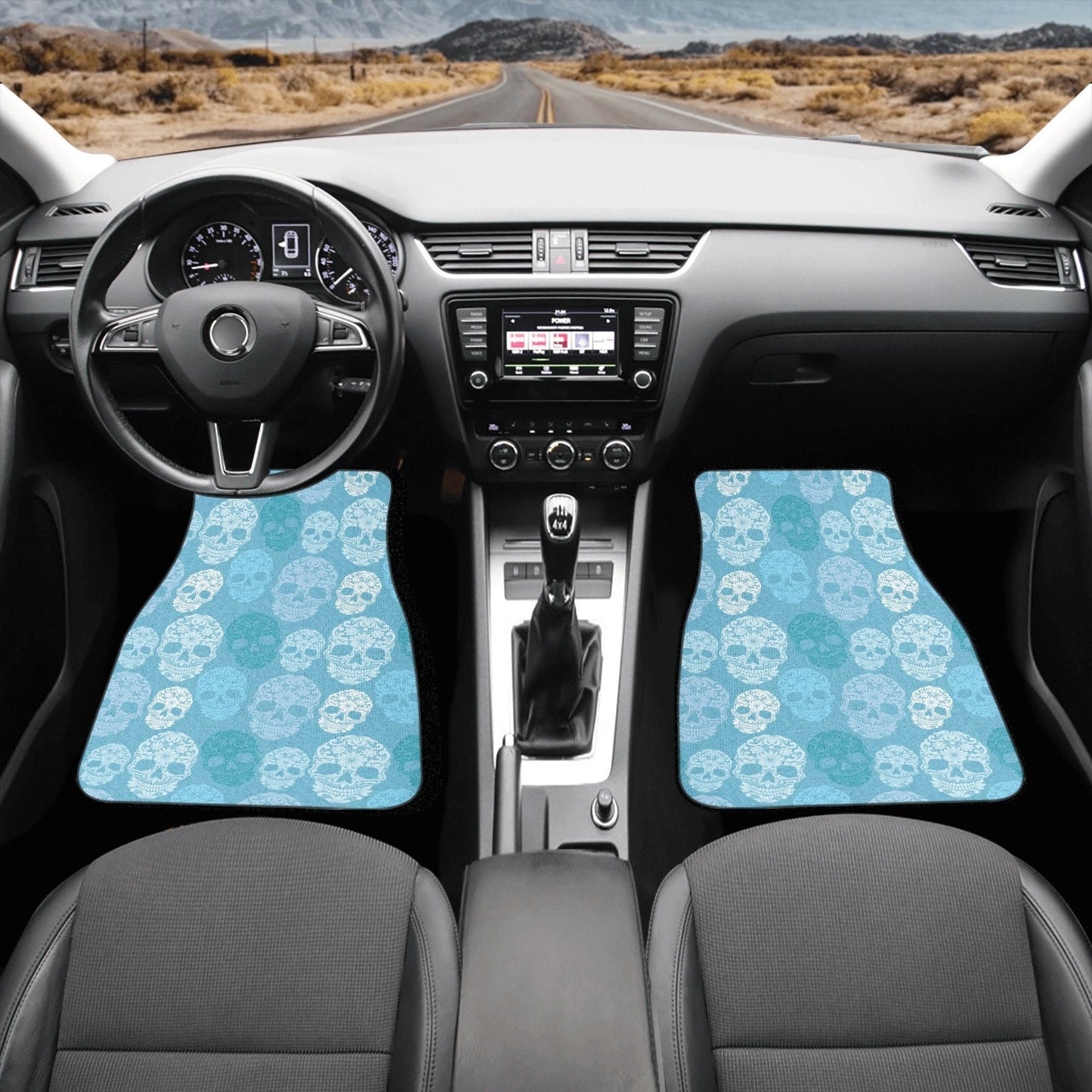 Sugar skull car accessories, mexican skull car protector, dia de los muertos skull car mat, sugar skull girl car seat cover car truck mats