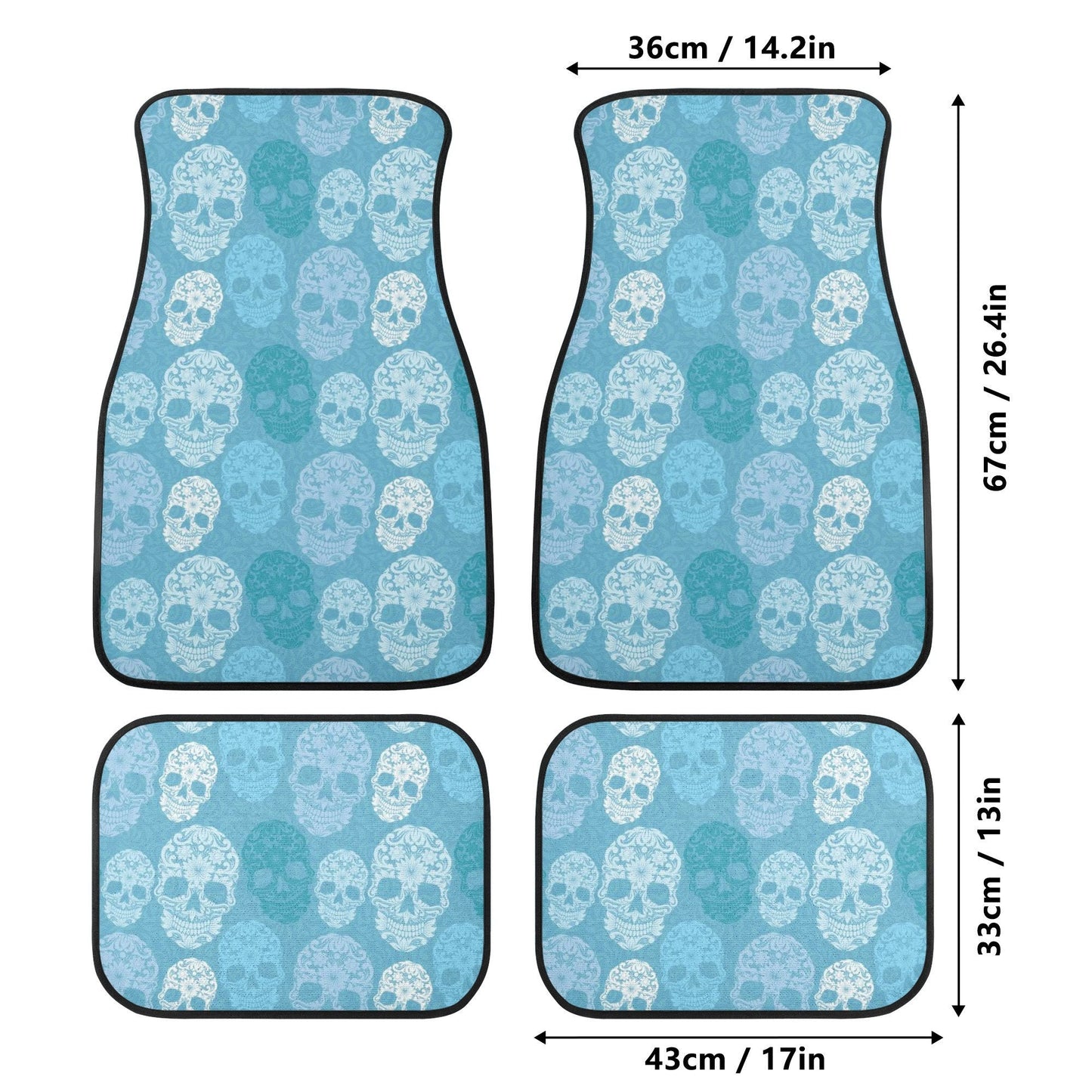 Sugar skull car accessories, mexican skull car protector, dia de los muertos skull car mat, sugar skull girl car seat cover car truck mats