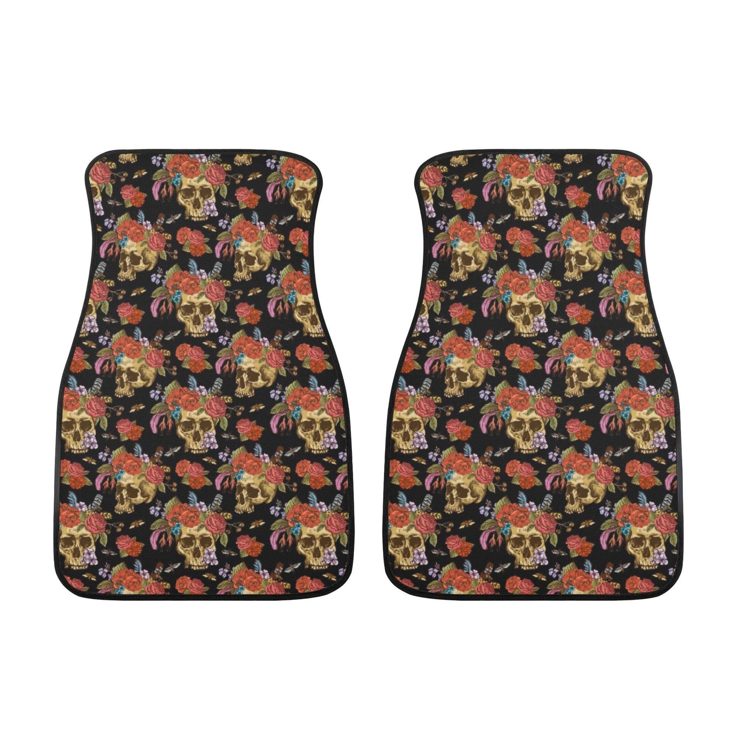 Mexican skull car accessories, sugar skull car mat flooring dia de los muertos skull car seat tool mexico car seat protector car accessories