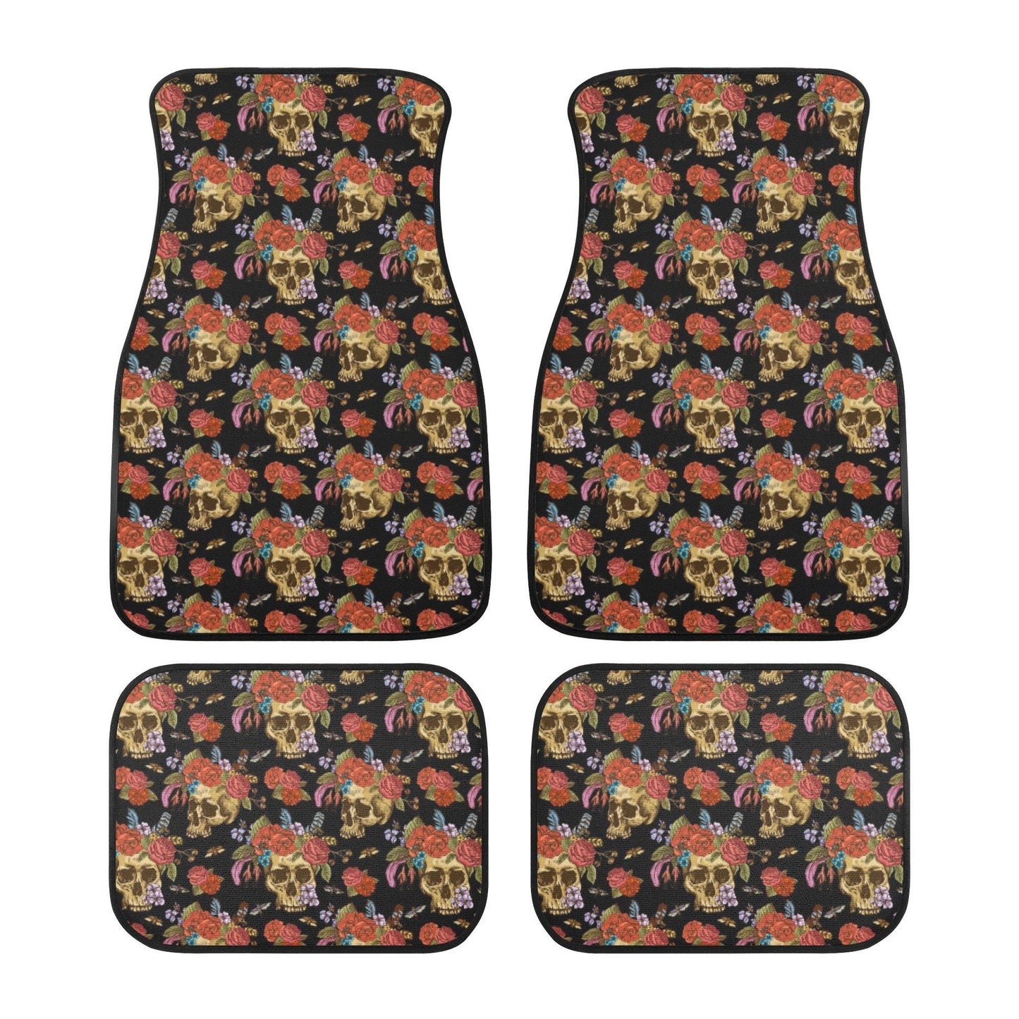 Mexican skull car accessories, sugar skull car mat flooring dia de los muertos skull car seat tool mexico car seat protector car accessories
