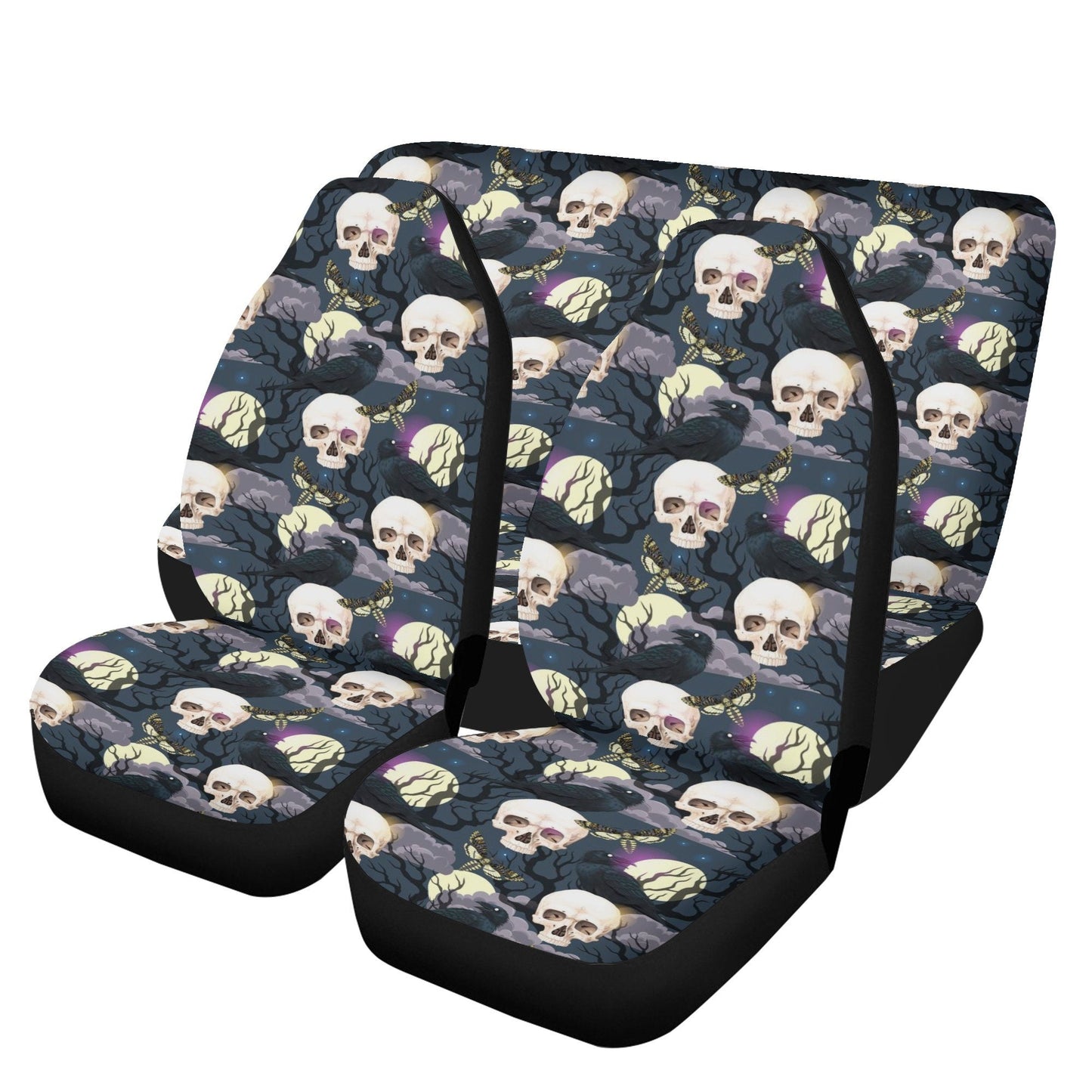 Skeleton truck seat cover, motorcycle skull car accessories, skull in fire cover cushion accessories for Cars, flame skull car protector mat