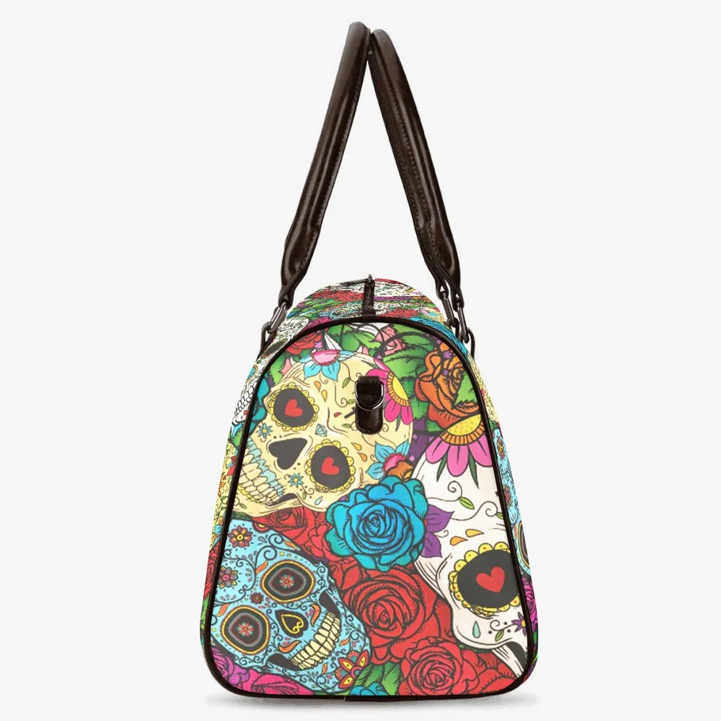 Mexican skull Canvas Weekend Travel Bag, candy skull Hospital Bag, duffel bag, floral skull Overnight Bag cinco de mayo skull weekend bag