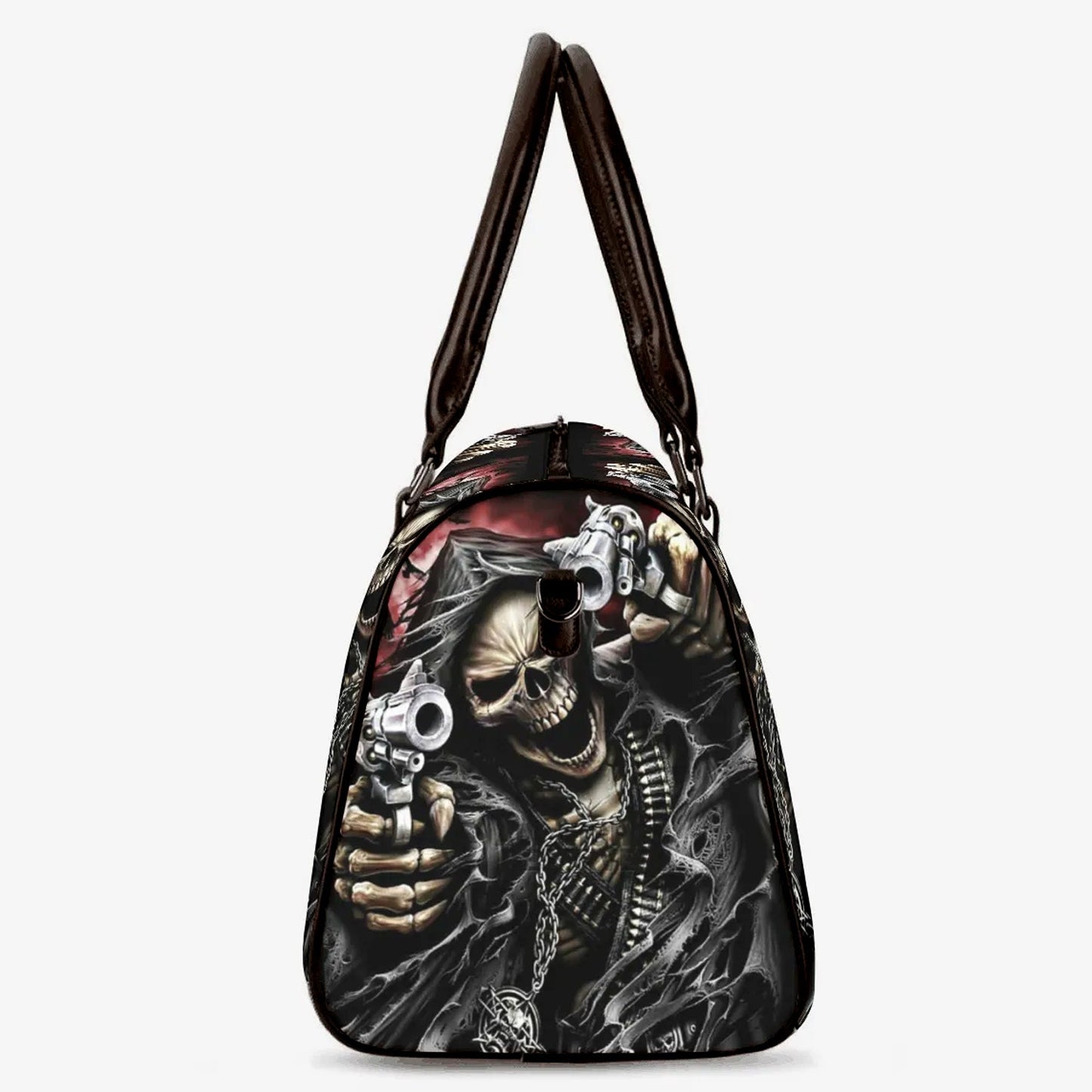 Punisher skull Vacation Holidays Travel Bag, death skull Carry On Bag, flame skull Carry on Weekender Overnight Bag, christmas skull handbag