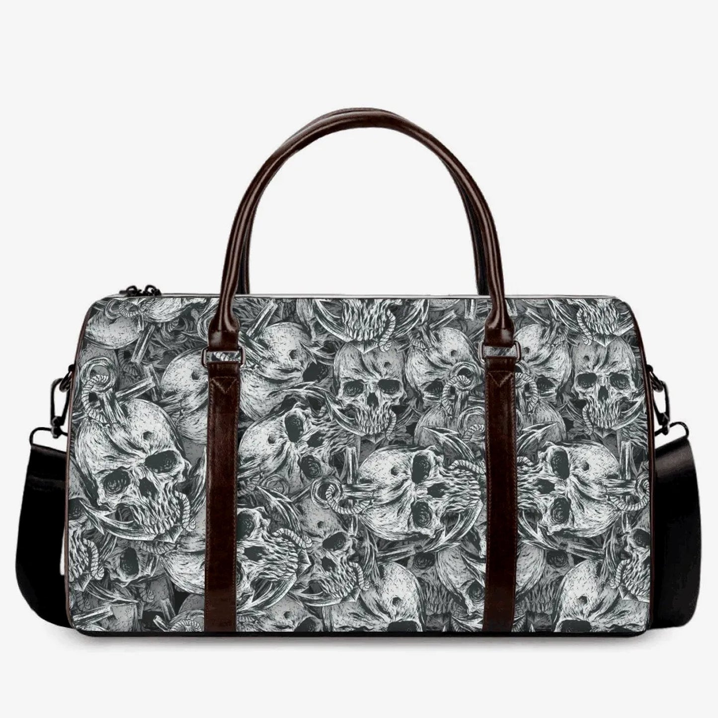 Biker skull Carry on Weekender Overnight Bag, flaming skull travel bag, rose skull Overnight Bag, punisher skull handbag grim reaper handbag