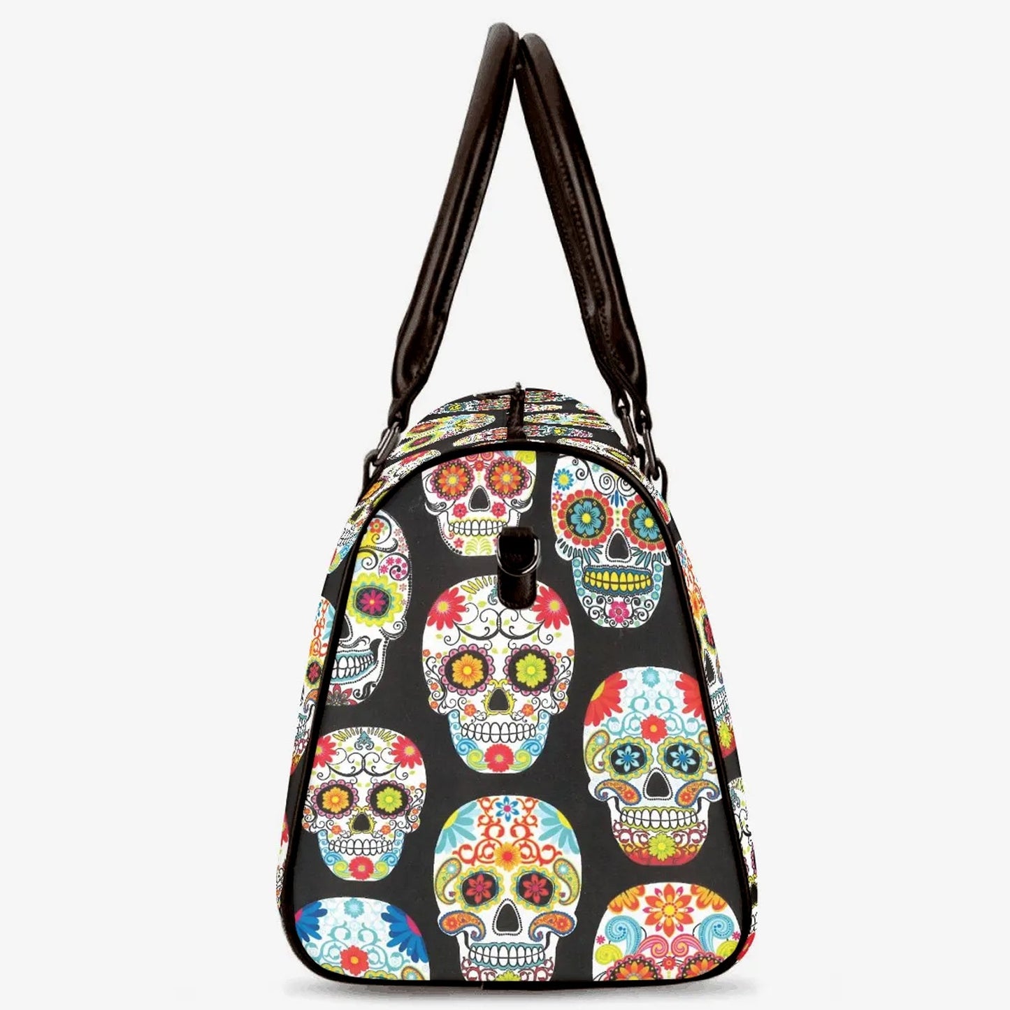 Mexico handbag, floral skull shoulder bag, sugar skull girl shoulder bag, day of the dead shoulder bag, mexican skull Overnight Bag handbag