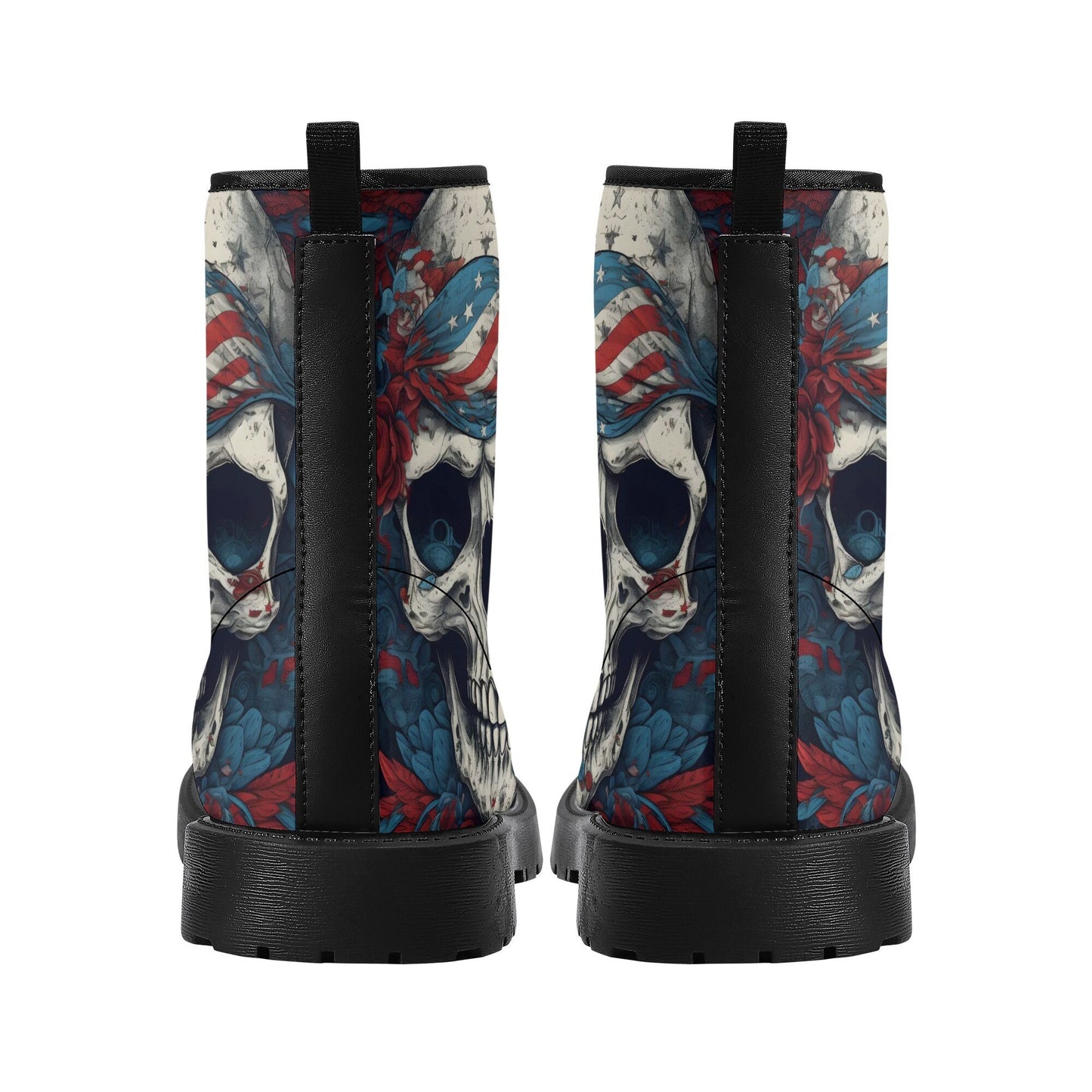 Grim reaper ankle Boots, punisher skull boots for men women, skull in fire unisex shoes, flower skull men women shoes, skeleton gothic boots