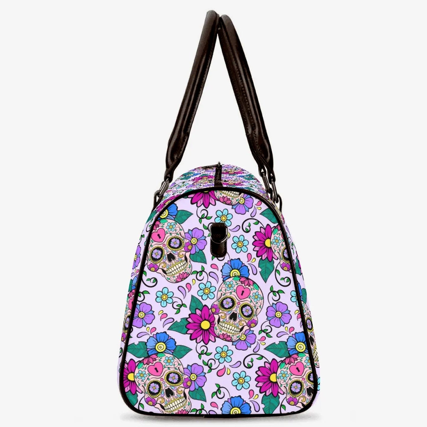 Day of the dead Overnight Bag, floral skull weekender bags, mexican skull Vacation Holidays Travel Bag candy skull Hospital Bag shoulder bag