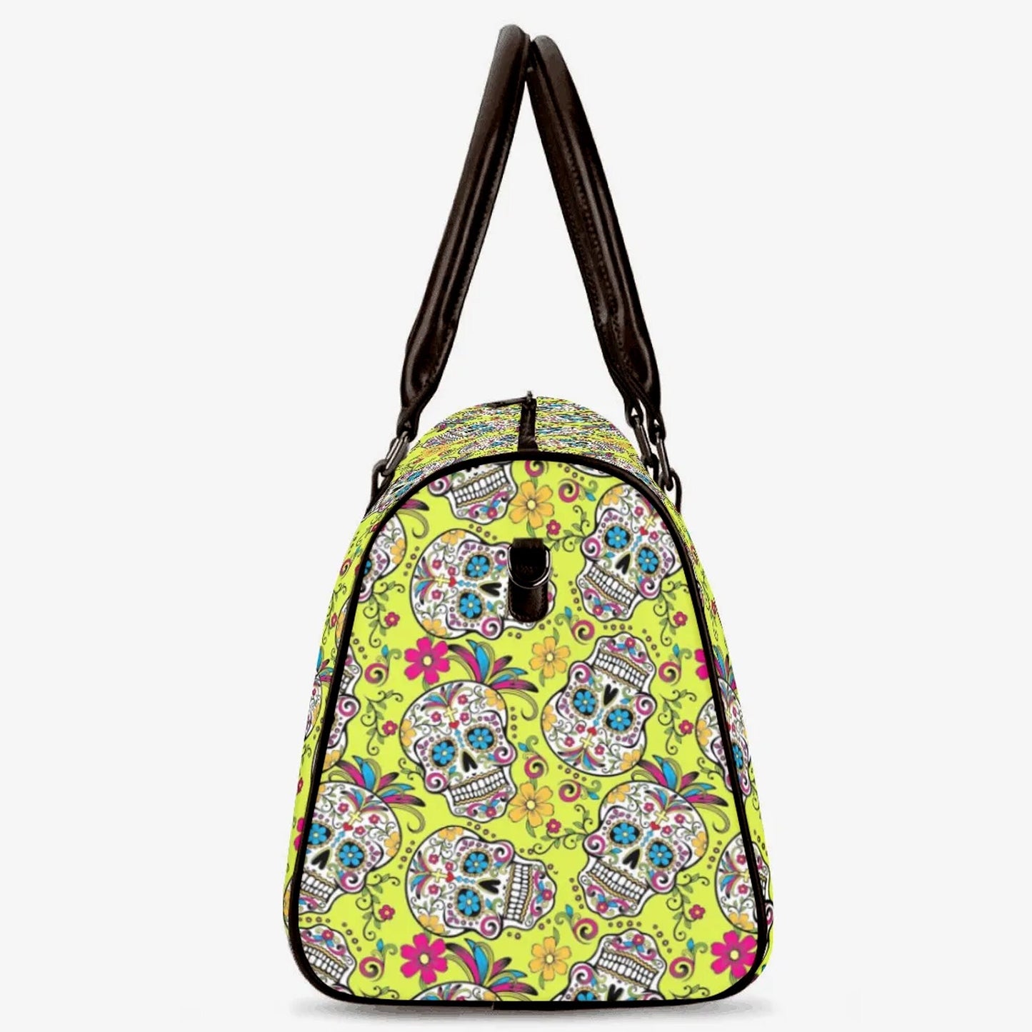 Sugar skull girl weekender bags, sugar skull Overnight Bag, mexico Canvas Weekend Travel Bag, floral skull monogrammed bag candy skull purse