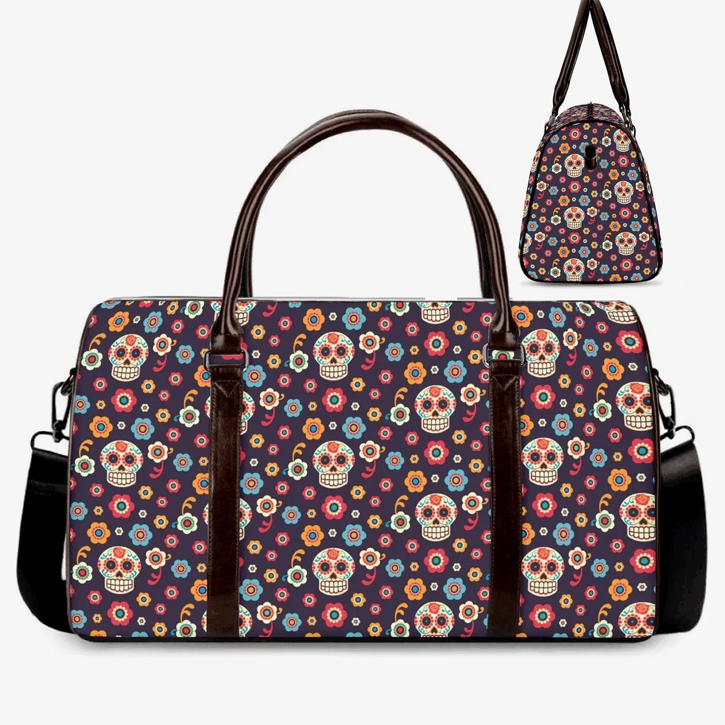 Sugar skull girl weekender bags dia de los muertos skull Hospital Bag dia de los muertos skull Carry on Weekender Overnight Bag shoulder bag