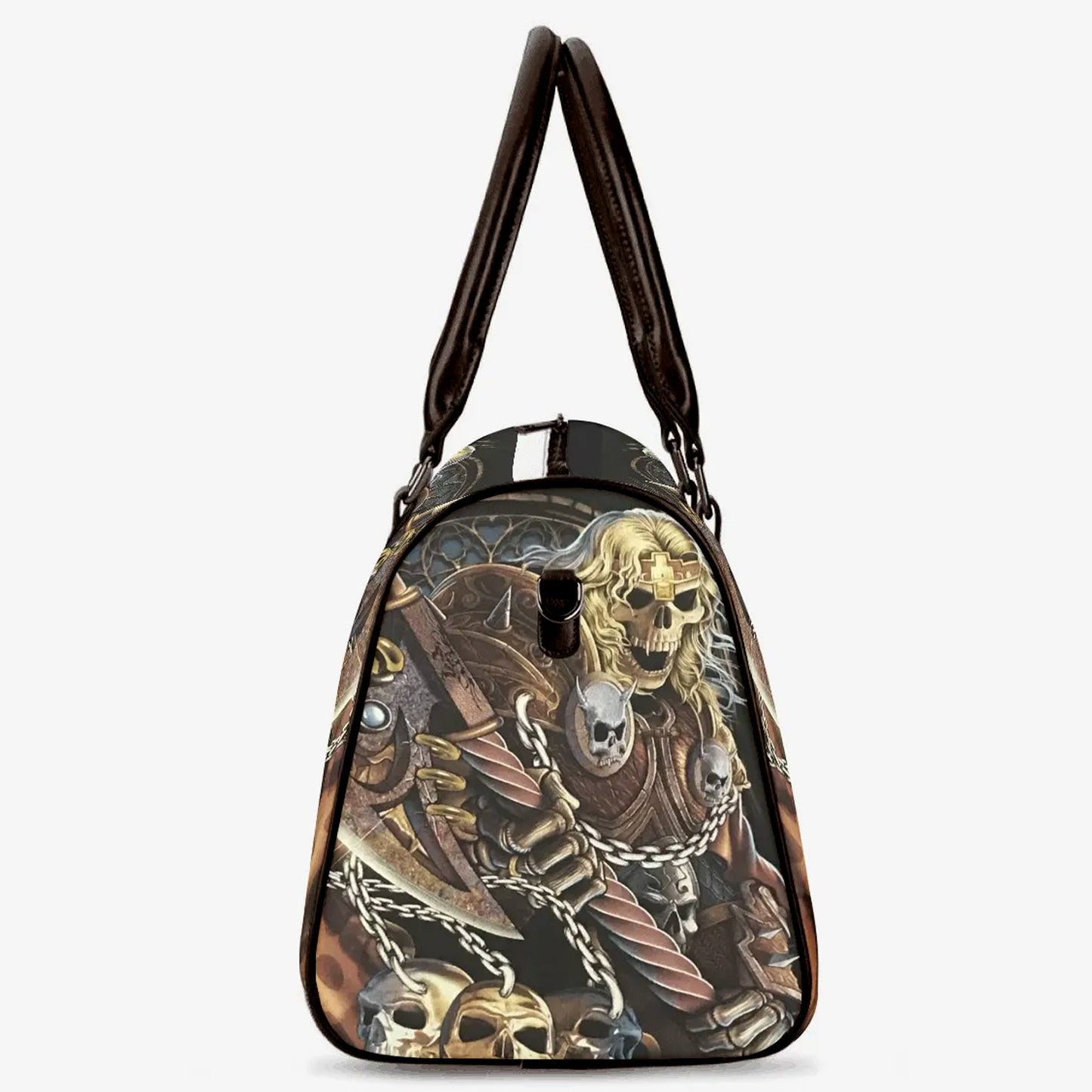 Evil duffel bag, rose skull Canvas Weekend Travel Bag, flame skull weekender bags, floral skull duffel bag, halloween weekender shoulder bag
