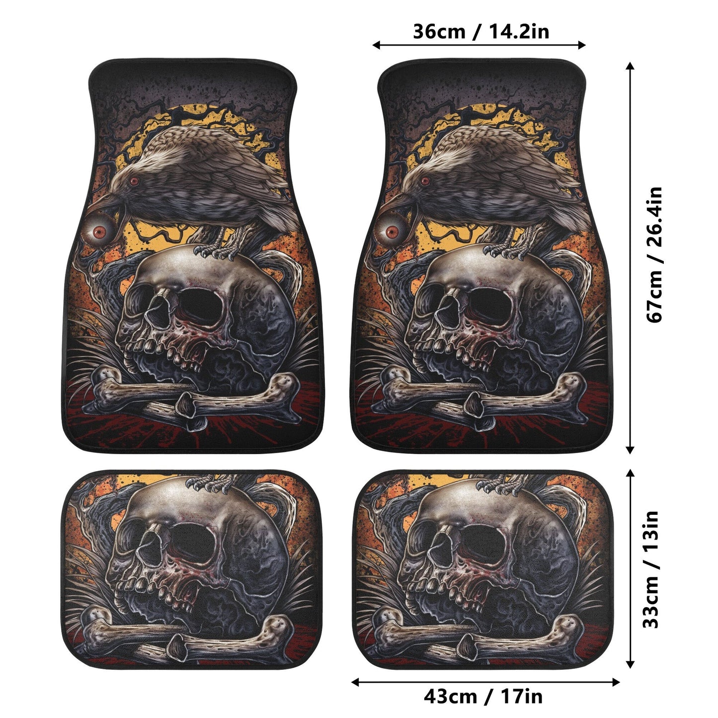 Motorcycle skull car protector horror rug for car flaming skull car mat christmas skull car seat protector motorcycle skull truck seat cover
