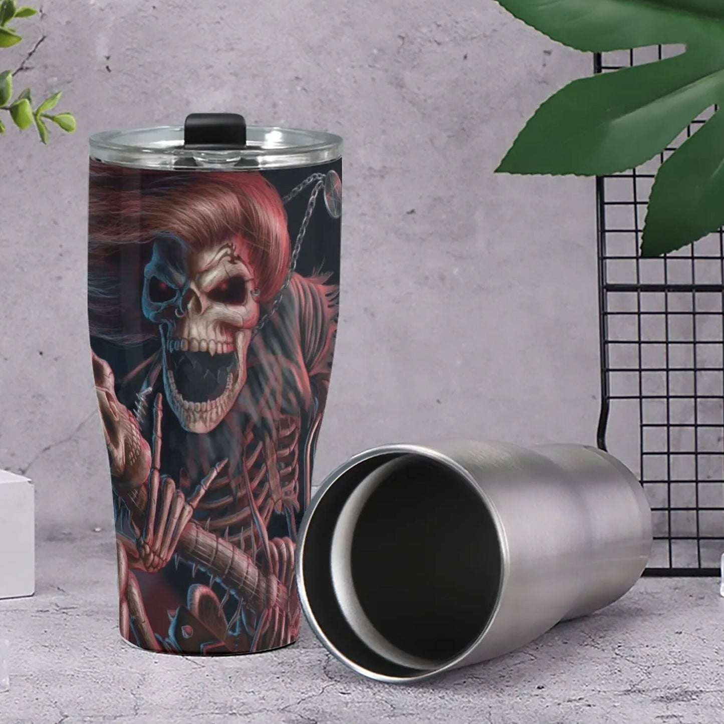 Punisher skull coffee mug, death skull tumbler, motorcycle skull freezer Mug, halloween cup, goth jumbo Mug, biker skull tumblr, gothic mugs