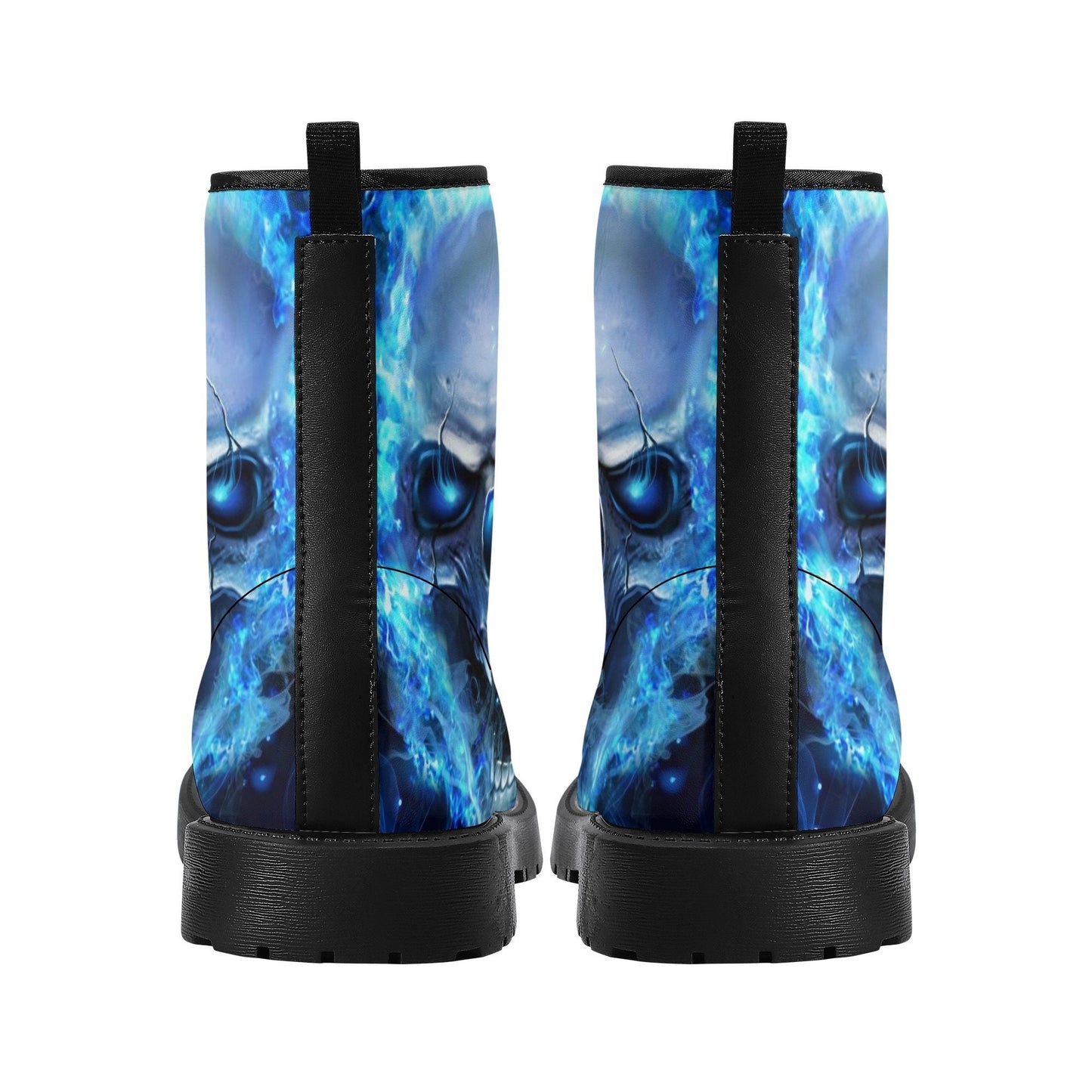Flaming skull winter boots, rose skull unisex shoes, death skull boots, horror waterproof boot, skull ankle Boots, flaming skull shoes boots