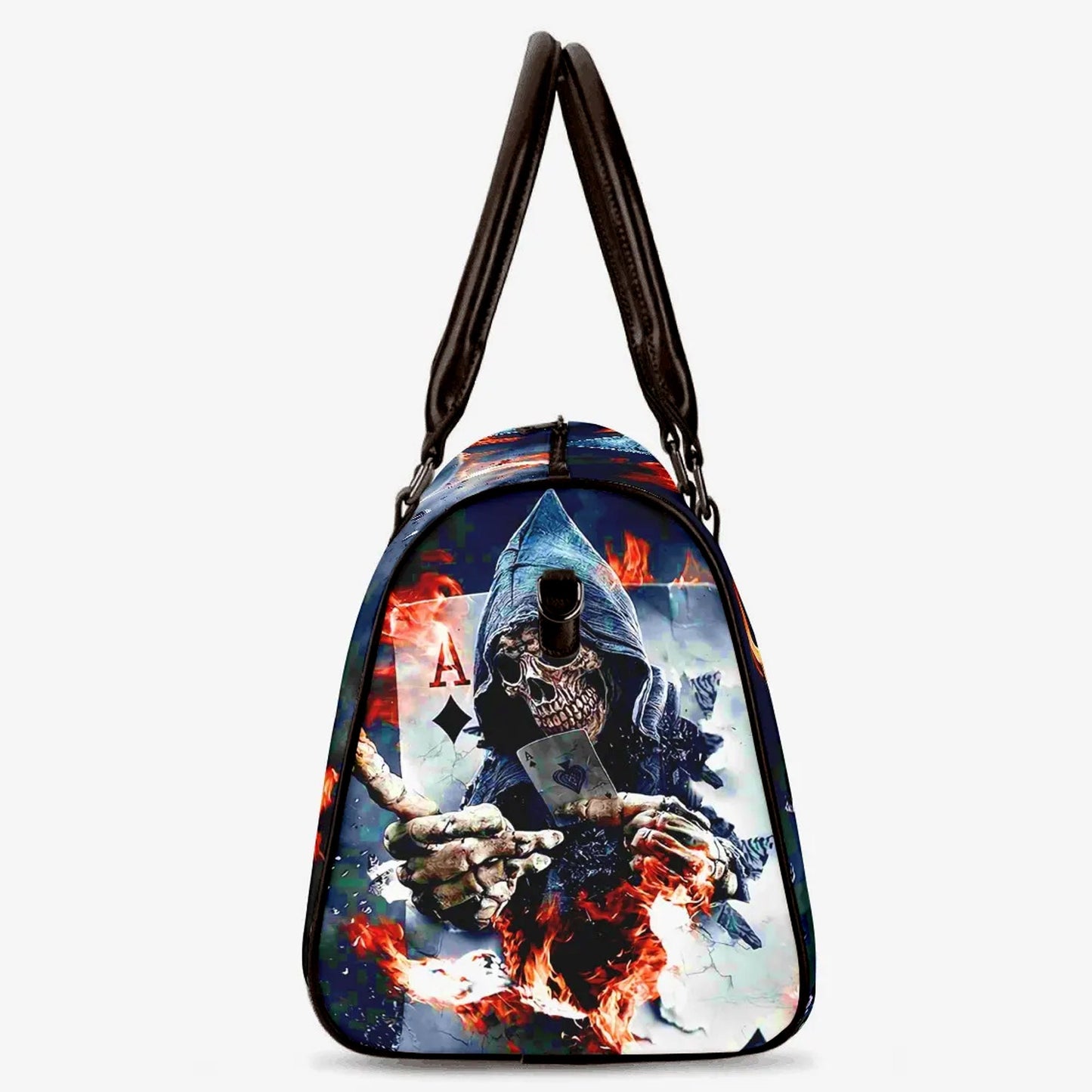 Grim reaper skull large travel bag, floral skull Carry on Weekender Overnight Bag, gothic skeleton Hospital Bag, floral skull Canvas bags