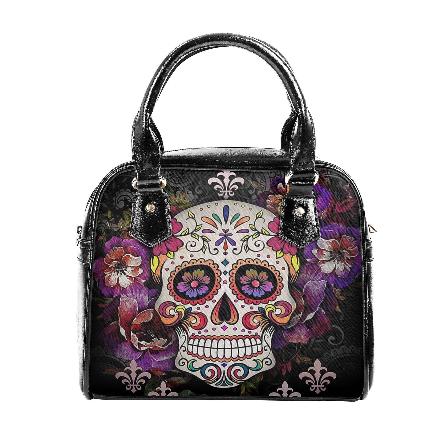 Candy skull crossbody bag, sugar skull girl cosmetic wallet, mexico handbag, sugar skull messenger bag, candy sugar skull purse wallet set