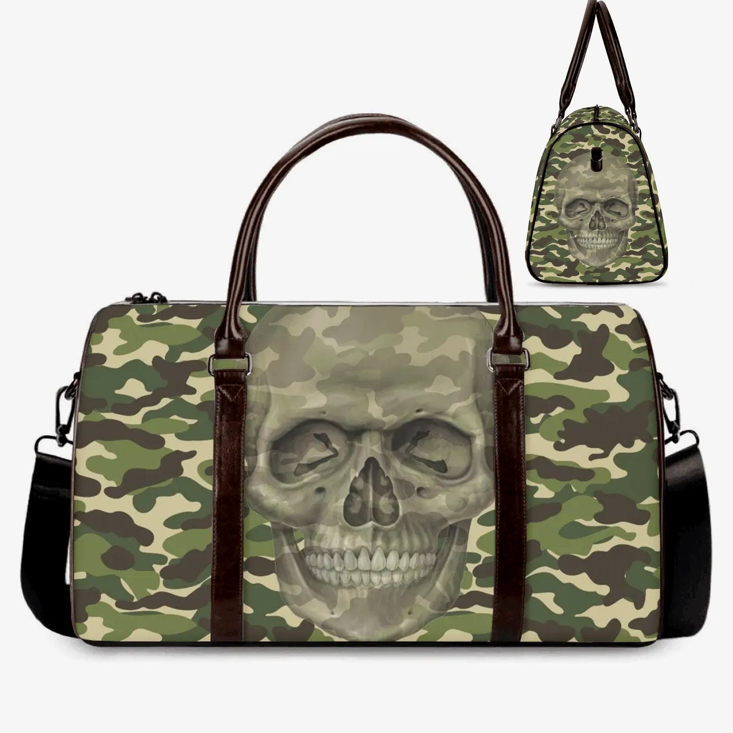 Skeleton weekender bags, goth shoulder bag, skeleton large travel bag, gothic skull Carry on Weekender Overnight Bag, skull Vacation Holiday