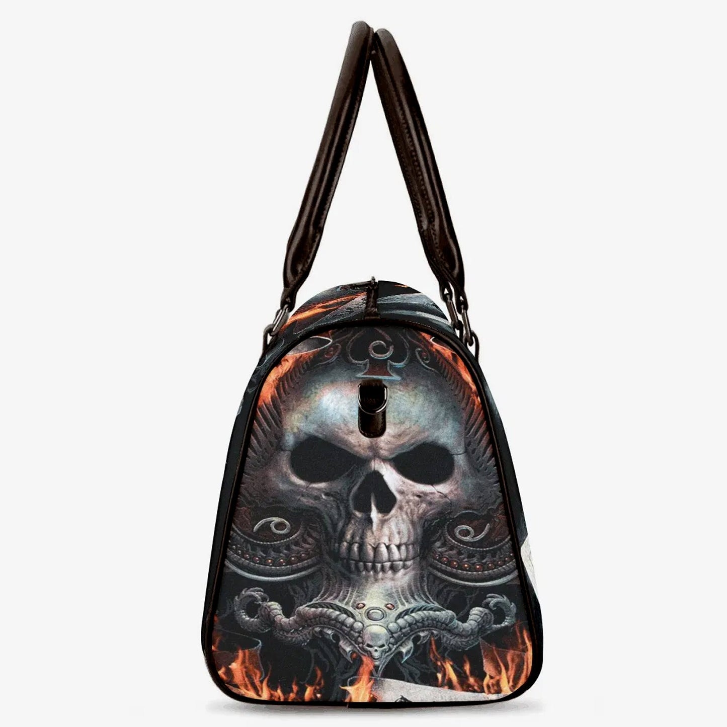 Grim reaper weekender bags, motorcycle skull handbag, flower skull Vacation Holidays Travel Bag, floral skull large travel bag skull handbag