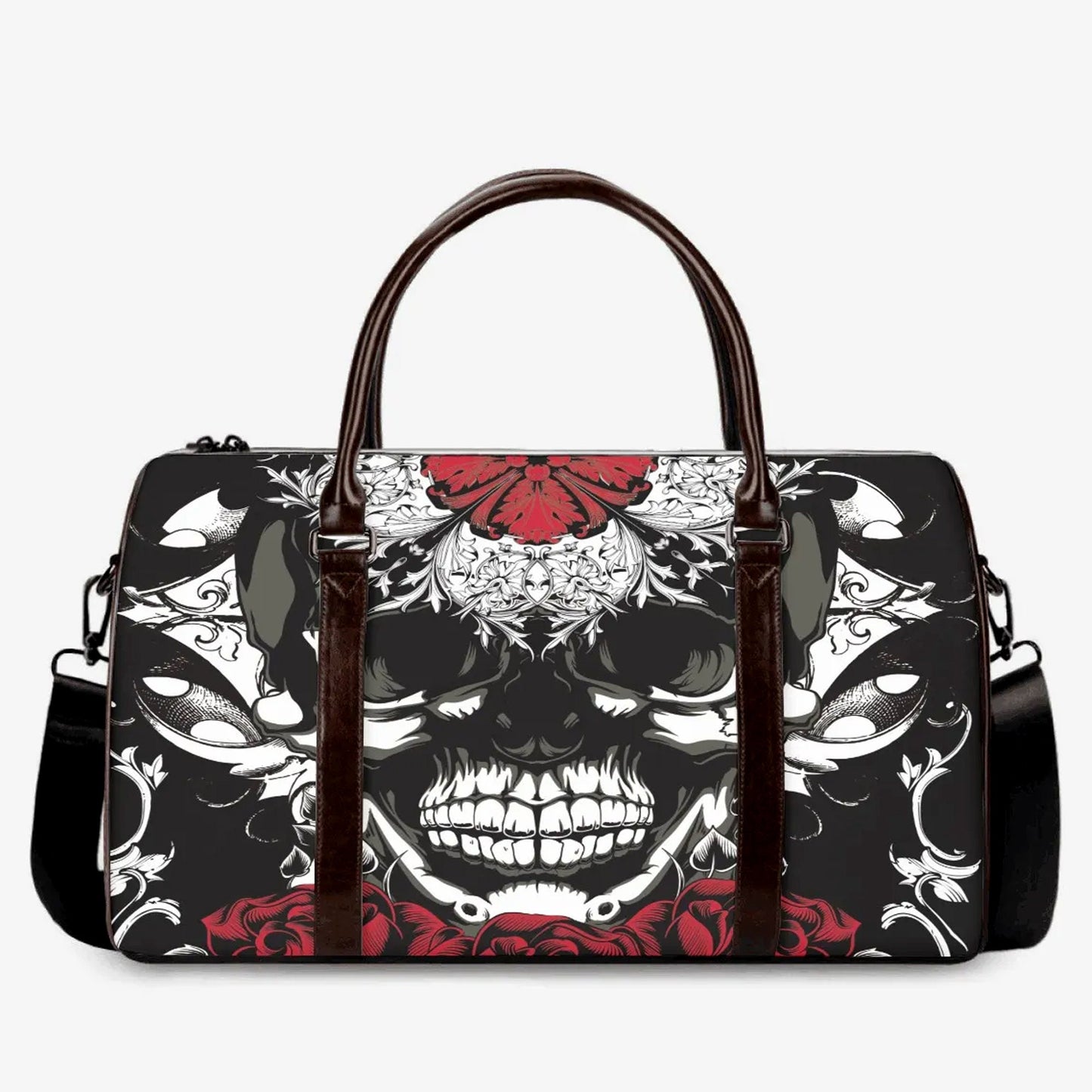 Floral skull Hospital Bag, calaveras skull monogrammed bag, dia de los muertos skull Carry On Bag, mexican skull shoulder bag, handbag skull