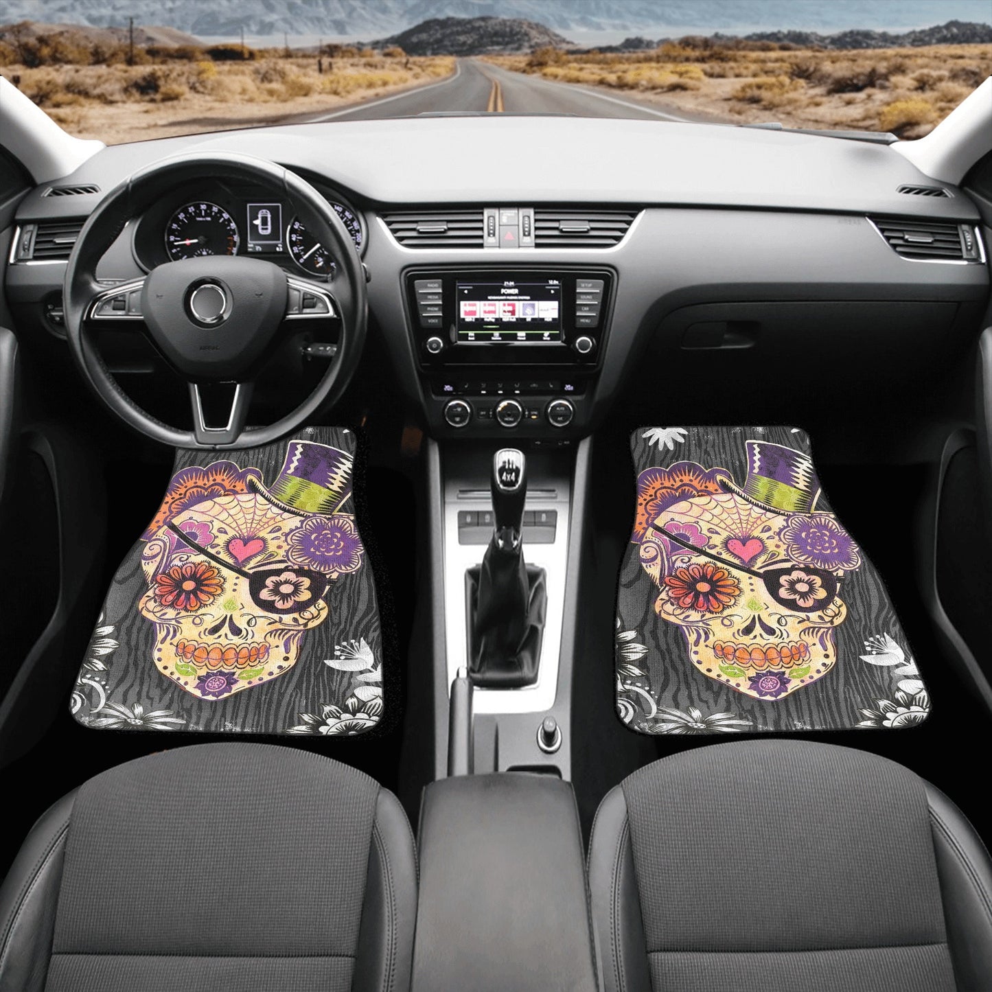 Day of the dead seat cover protector, candy skull car seat , sugar skull girl car seat dia de los muertos skull seat cover protector car mat