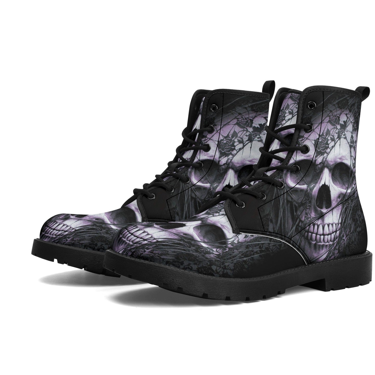 Goth fashion leather boots, flame skull boots, biker skull boots for men women, evil ankle booties, skeleton ankle Boots, gothic skull boots