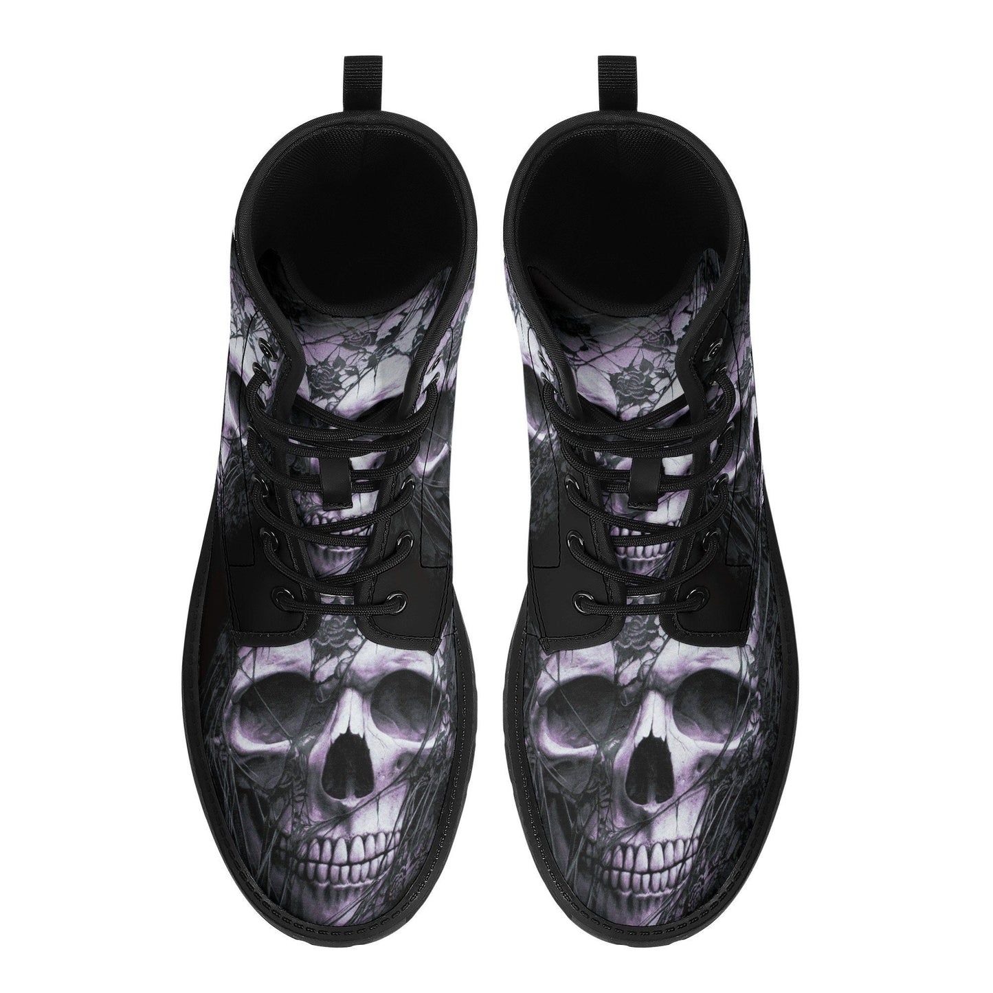 Goth fashion leather boots, flame skull boots, biker skull boots for men women, evil ankle booties, skeleton ankle Boots, gothic skull boots