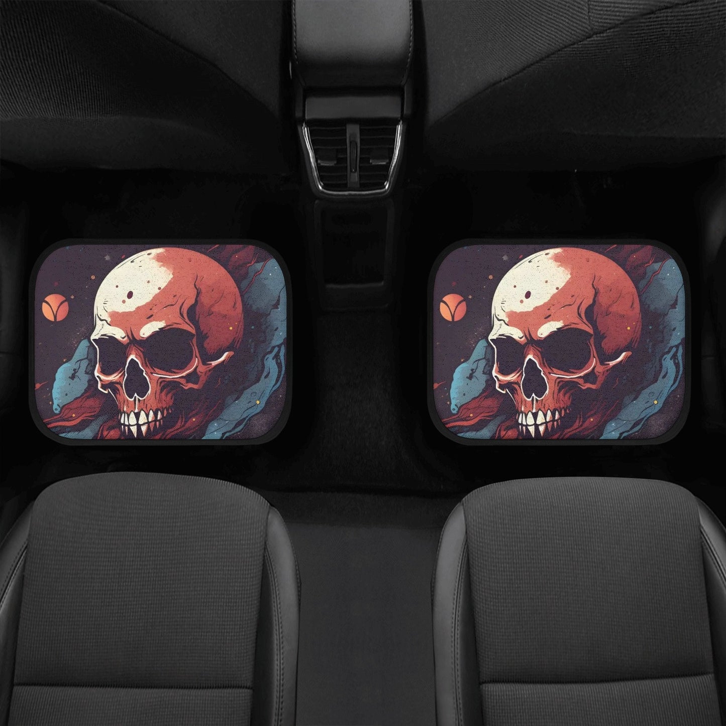 Goth car seat cushion cover, gothic skull car accessories, flower skull car seat cover, biker skull car seat protector, biker skull car seat