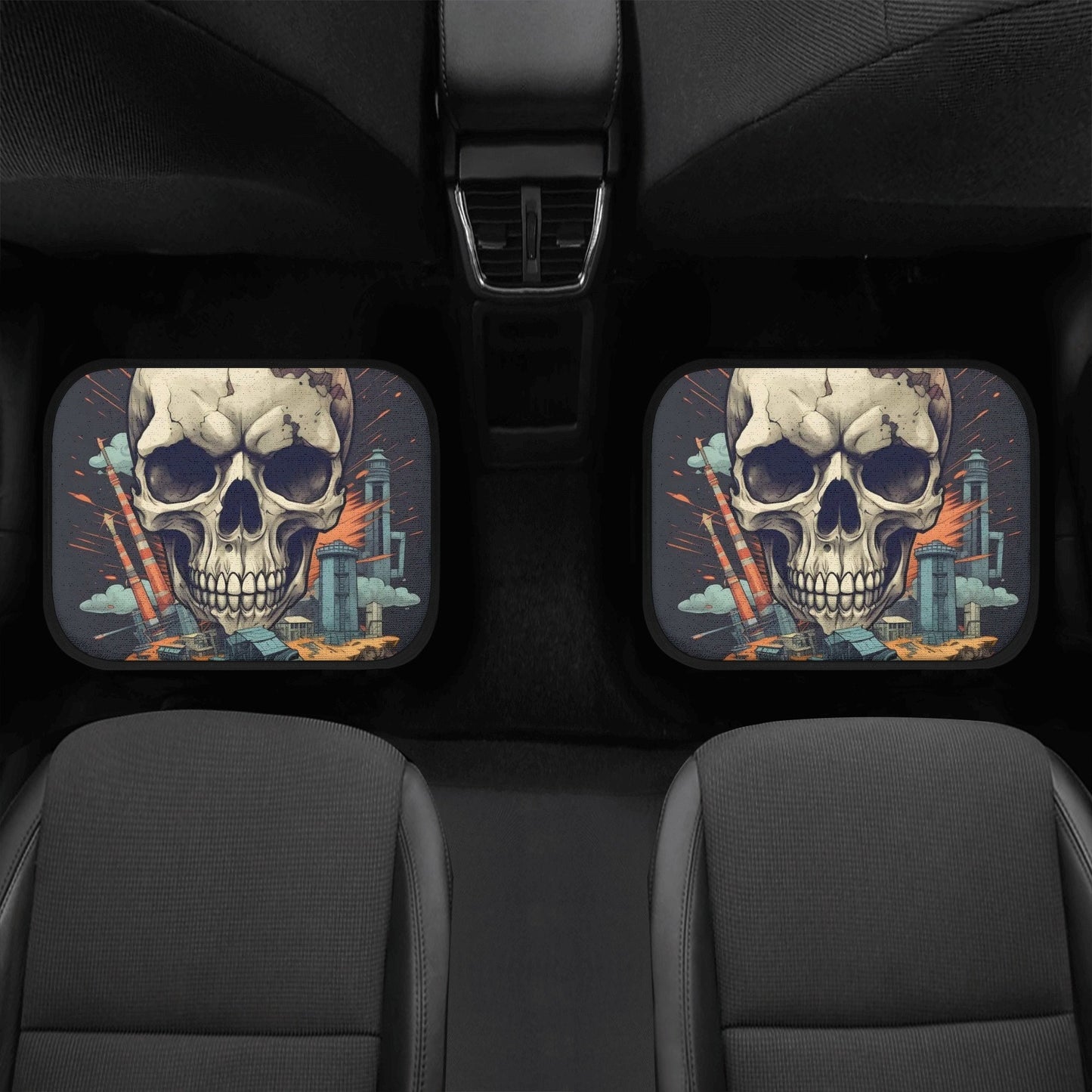 Halloween car seat cushion cover, skull in fire car seat tool, goth cover cushion accessories for Cars, gothic skull car seat cover car mat
