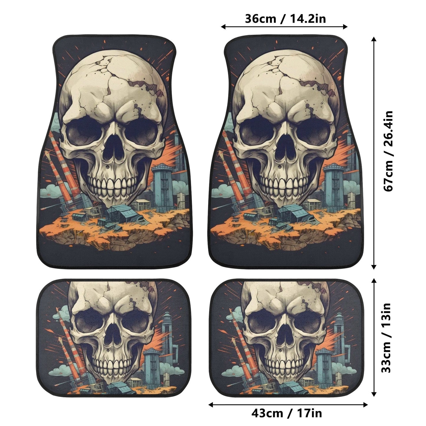 Halloween car seat cushion cover, skull in fire car seat tool, goth cover cushion accessories for Cars, gothic skull car seat cover car mat
