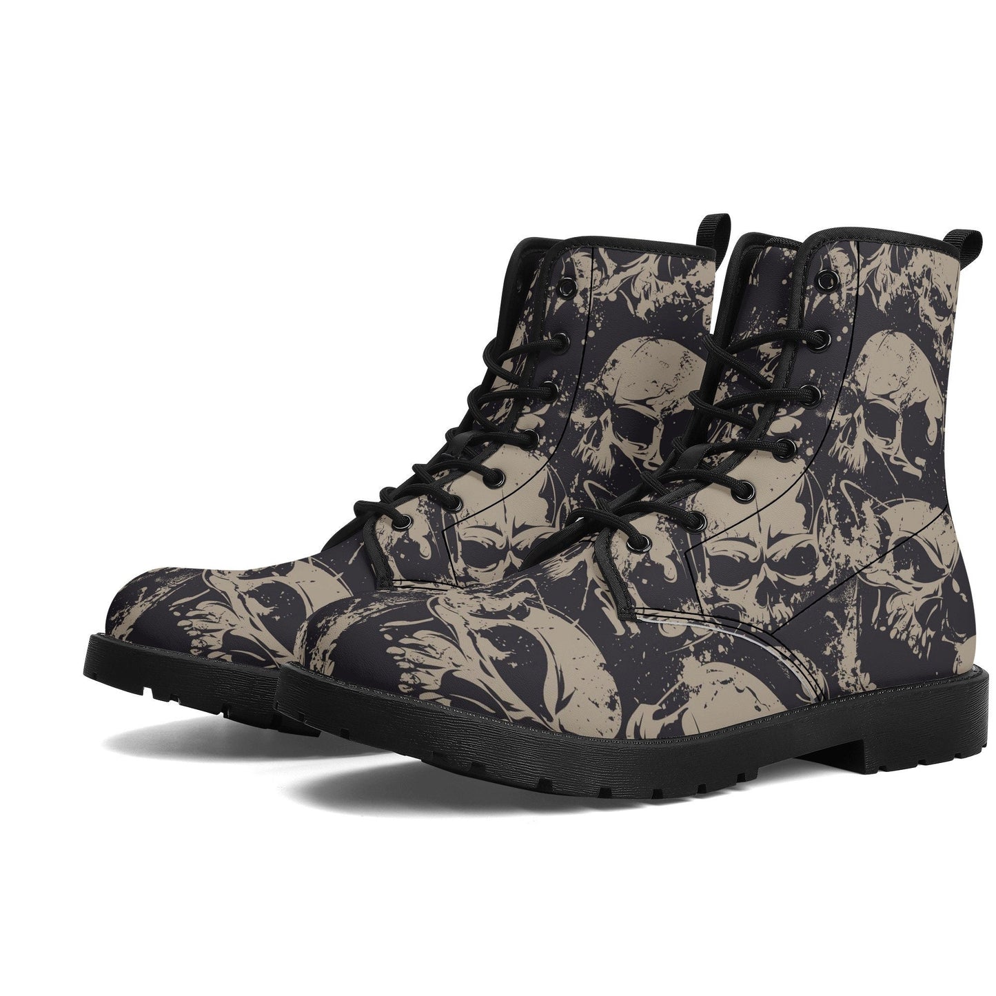 Evil men women boots, death skull boots for men women, halloween shoes, flaming skull boots for men women goth unisex shoes motorcycle boots