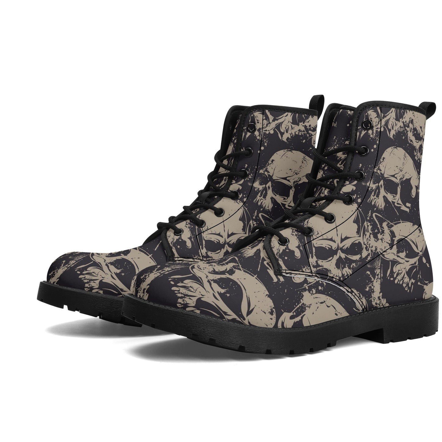 Evil men women boots, death skull boots for men women, halloween shoes, flaming skull boots for men women goth unisex shoes motorcycle boots