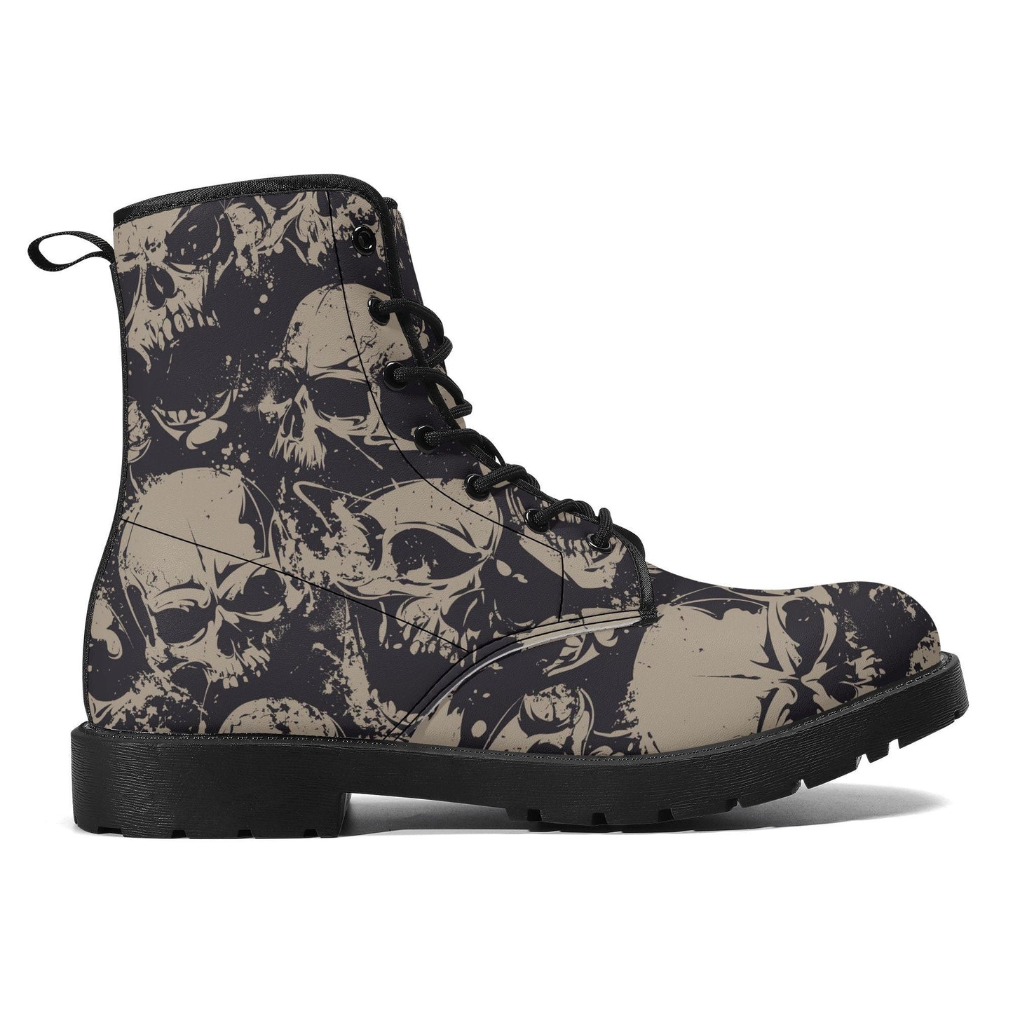 Evil men women boots, death skull boots for men women, halloween shoes, flaming skull boots for men women goth unisex shoes motorcycle boots