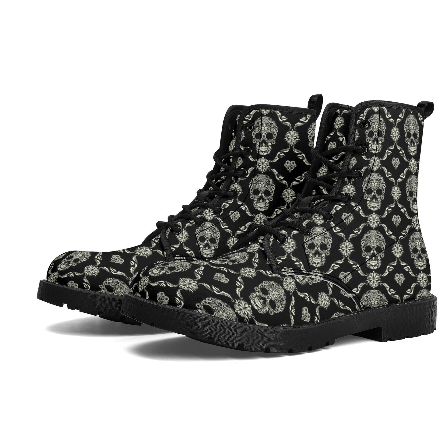 Mexican skull boots, candy skull men women shoes, sugar skull girl ankle booties, cinco de mayo skull ankle booties, floral boots men women