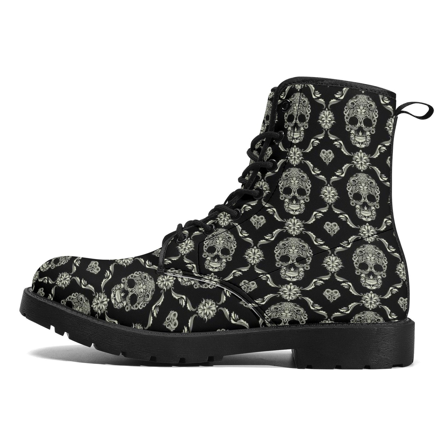 Mexican skull boots, candy skull men women shoes, sugar skull girl ankle booties, cinco de mayo skull ankle booties, floral boots men women