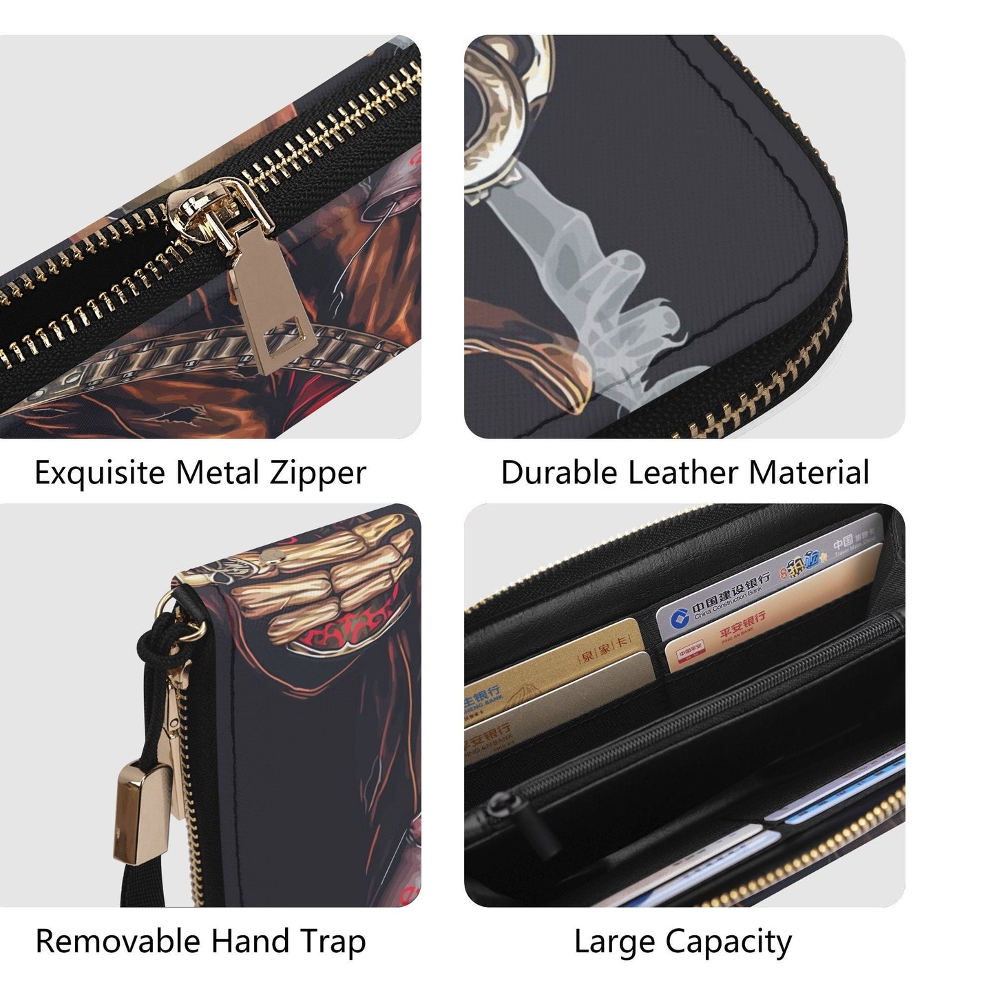 Flaming skull cosmetic wallet, flower skull shoulder bag, evil cosmetic wallet, flame skull purse, grim reaper cosmetic wallet, horror bags