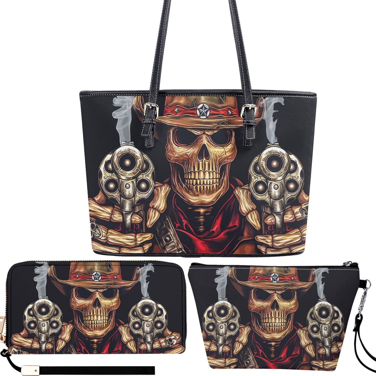 Flaming skull cosmetic wallet, flower skull shoulder bag, evil cosmetic wallet, flame skull purse, grim reaper cosmetic wallet, horror bags