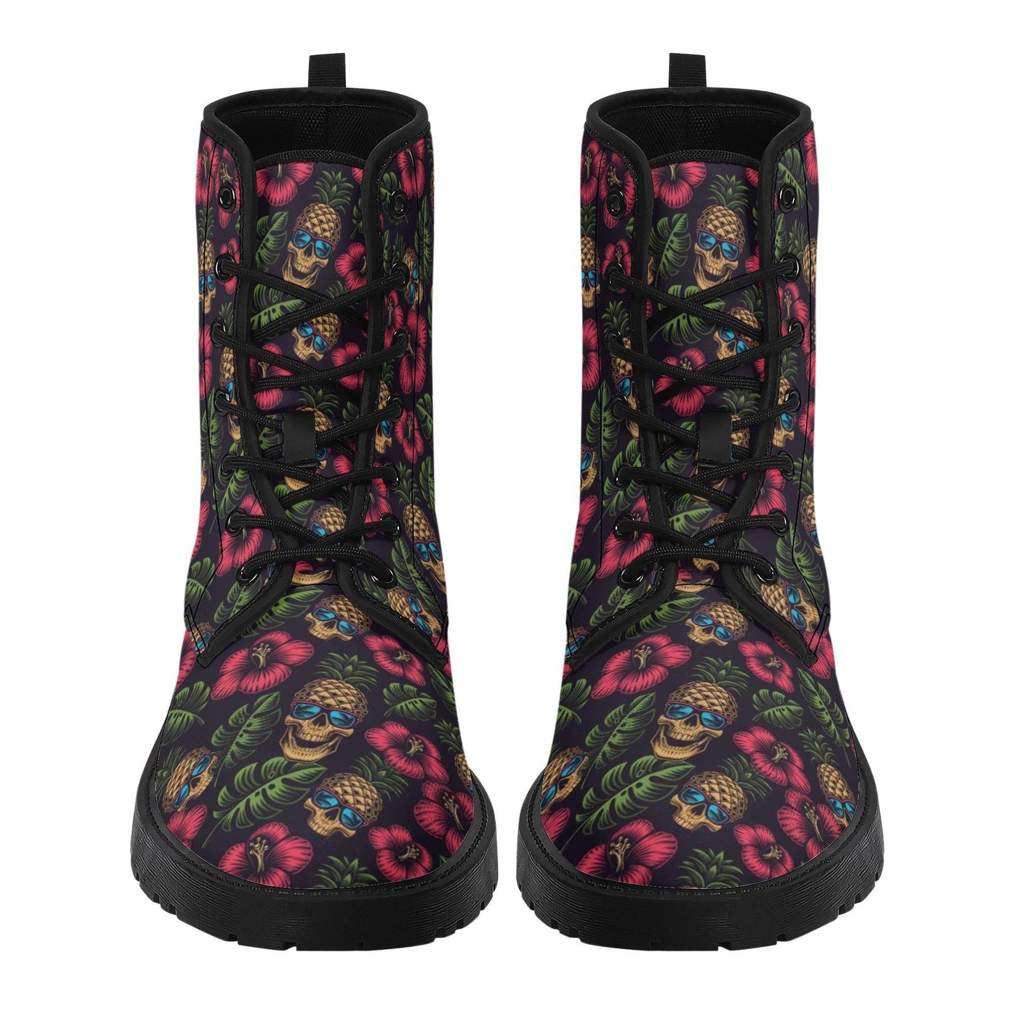 Floral skull boots, grim reaper winter boots, goth unisex boots, grim reaper fashion leather boots, halloween unisex shoes flame skull boots