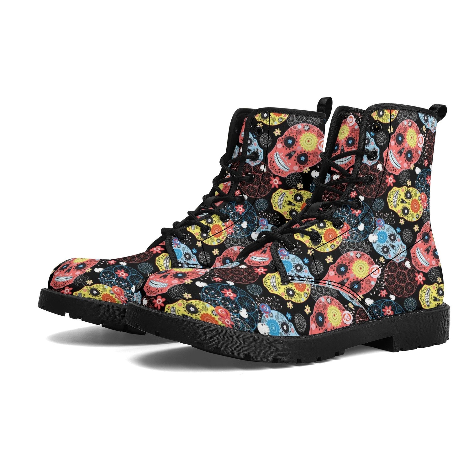 Mexico boots, floral skull unisex boots, cinco de mayo skull men women boots, floral sugar skull men women shoes, floral sugar skull boots