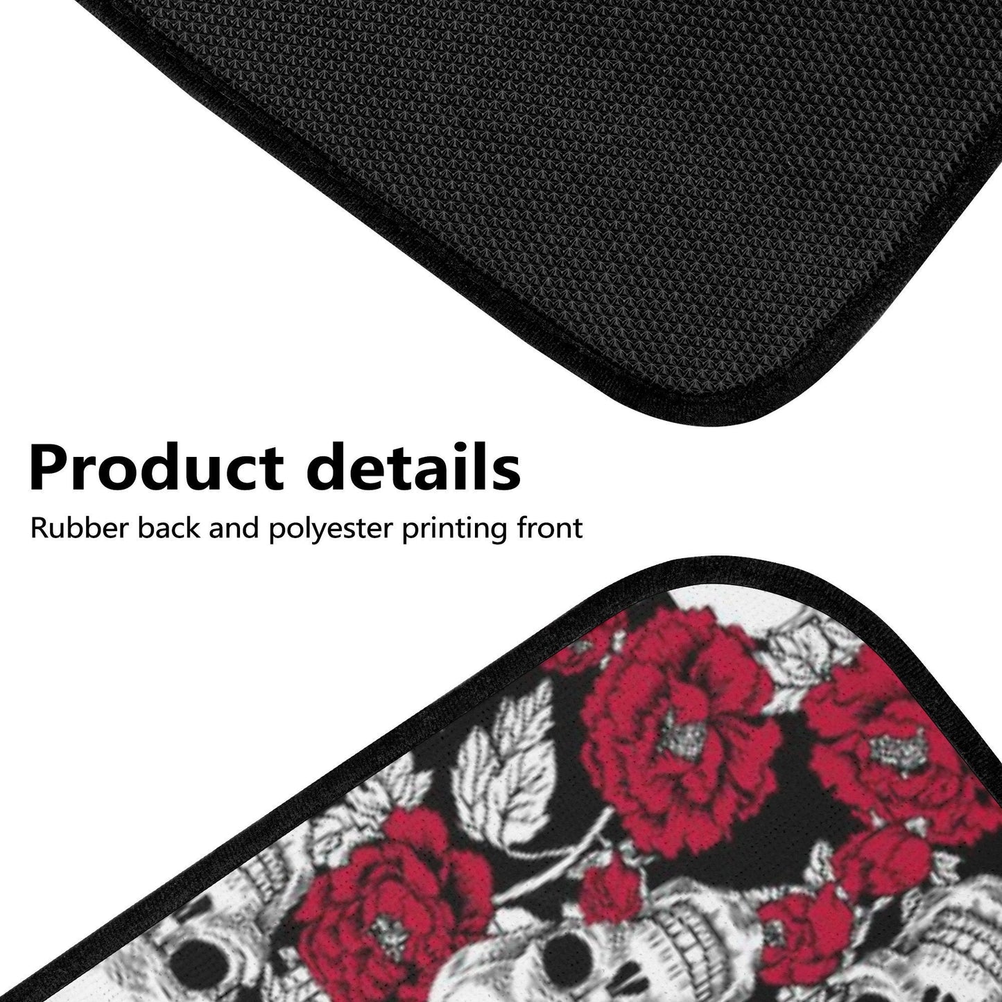 Rose skull mat for car, death skull car protector, rose skull car seat cover full set evil car seat cover full set rose skull car seat cover