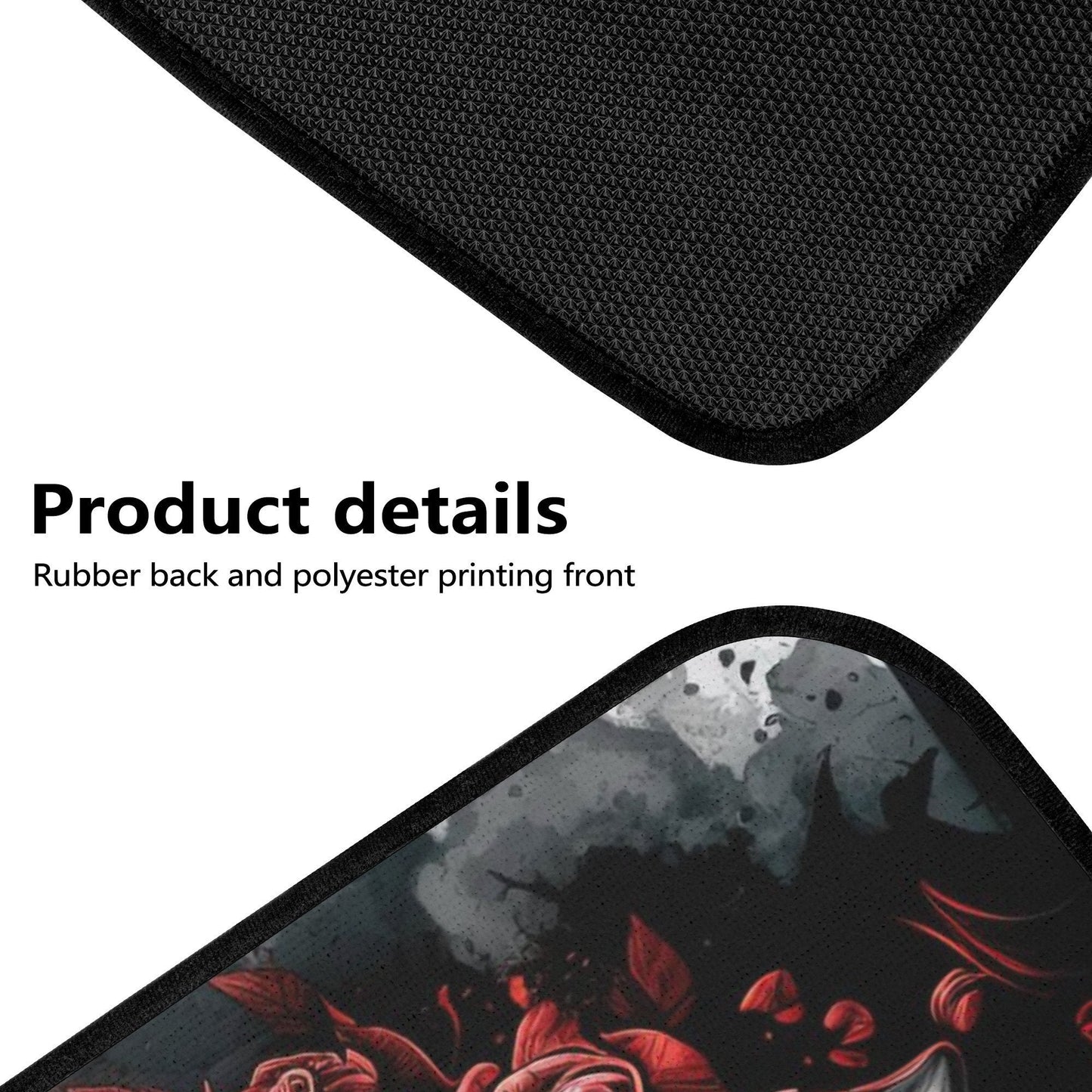 Rose skull mat for car, flame skull mat for vehicles grim reaper seat cover for car christmas skull slip-on seat covers, flame skull car mat