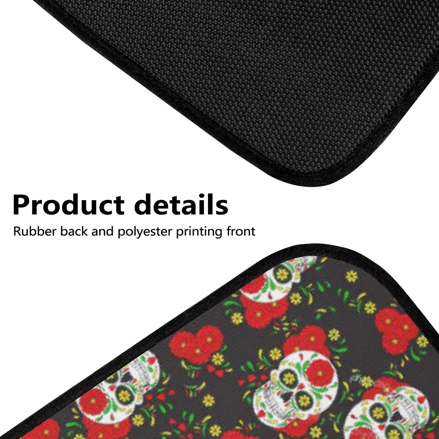 Rose skull rug for car, halloween car seat cover, christmas skull car seat cover full set, horror mat for car, skull rug for car, horror mat