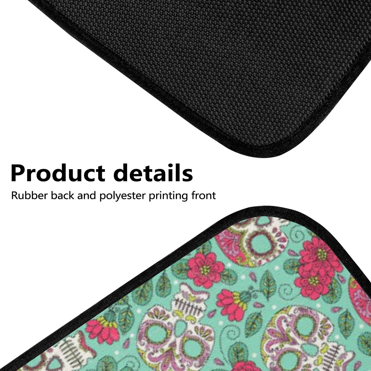 Sugar skull car seat protector, sugar skull car mat flooring, floral skull car floor mat, floral skull car tool, floral skull car seat cover