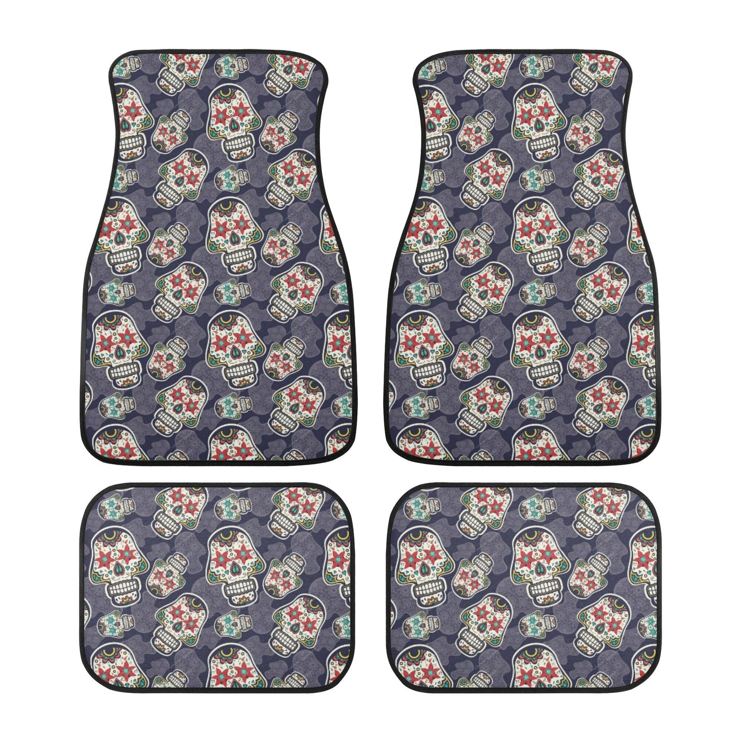 Floral sugar skull car seat protector cover cinco de mayo skull seat cover for car mexican skull car protector, sugar skull girl rug for car