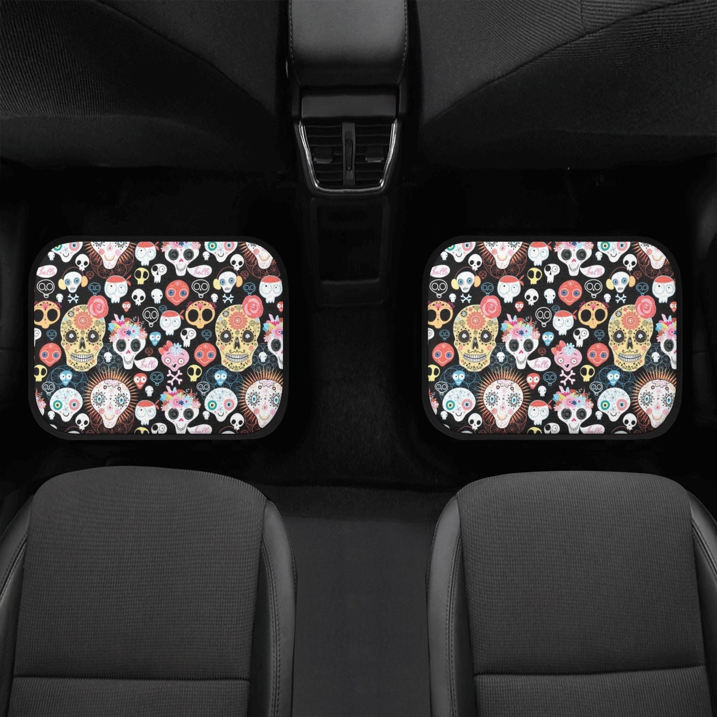 Floral skull car tool, day of the dead car tool, sugar skull car floor mat, mexico car tool, sugar skull mat for car calaveras skull car mat