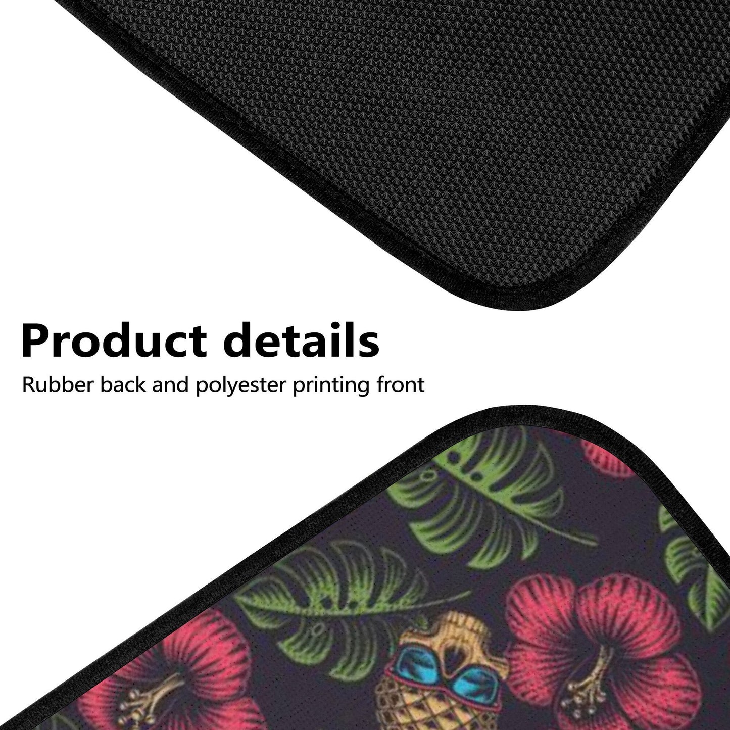 Christmas skull car rug, floral skull car seat protector, rose skull mat for car, skeleton seat cover for truck, skull in fire car seat tool