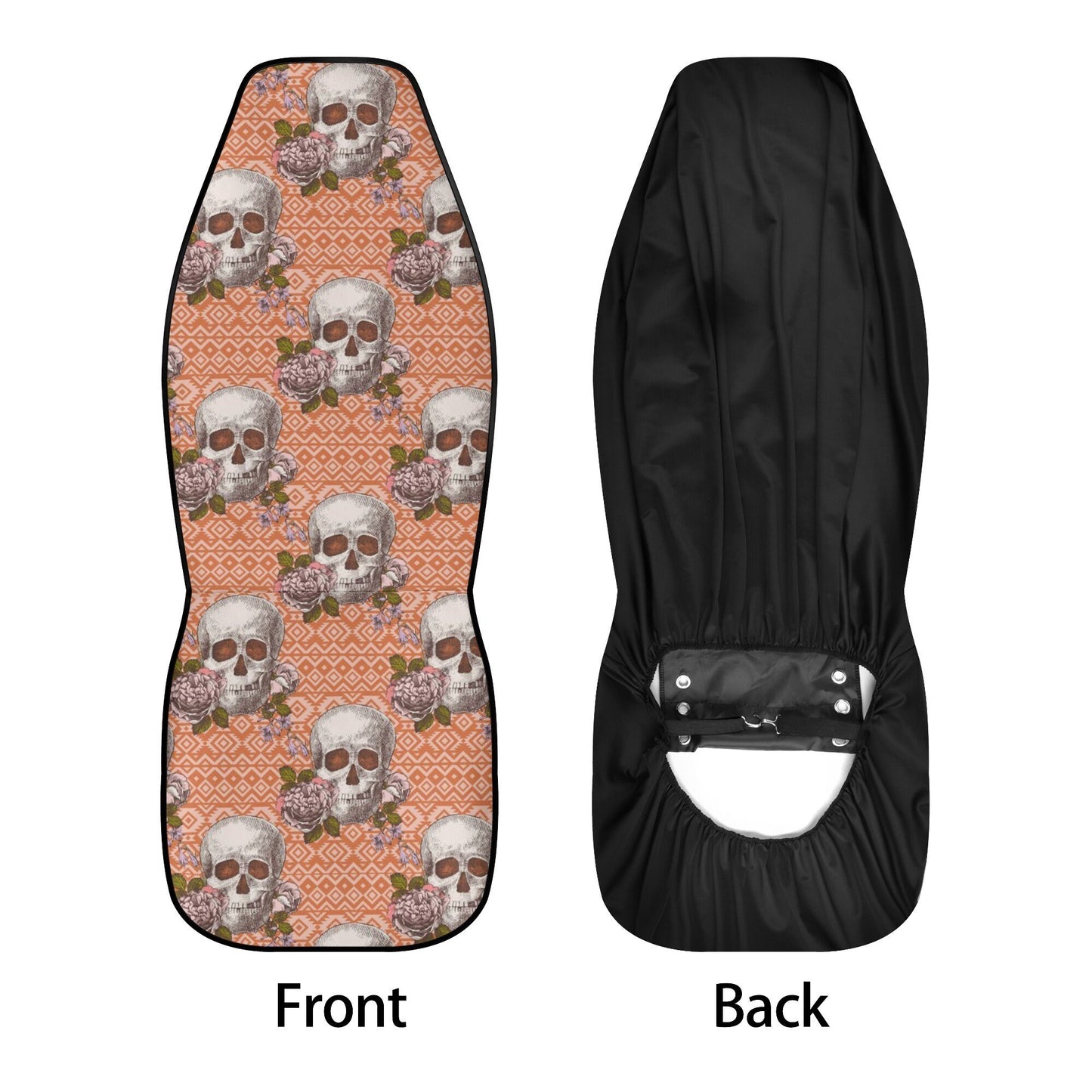 Flower skull seat cover for truck, flower skull car mat flooring, flower skull car protector, skull rug mat for car christmas skull seat mat
